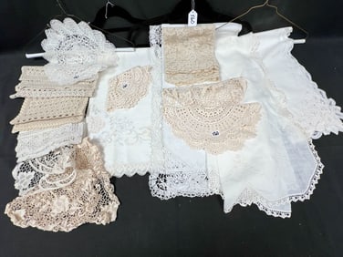 Beautiful Lot of Antique  Crocheted Linens