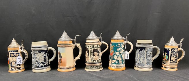 Lot of 7 vintage German Beer Steins