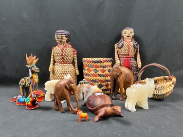 Lot of Native American Baskets & Figurines