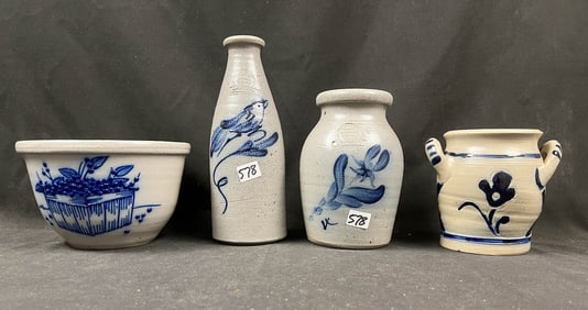 4 Piece Salt Glaze Pottery Items