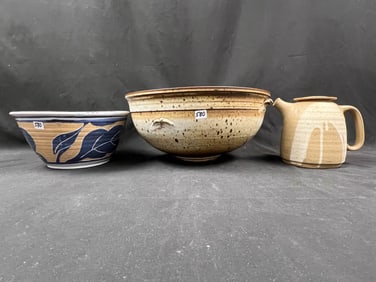 3 Piece Stoneware Pottery Collection