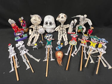 Day of the dead stick puppets
