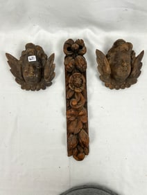 Three Carved Wooden Wall Art