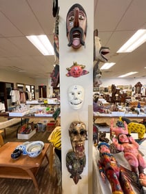 5 Folk Art Carved Wood Items