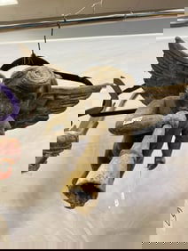 Pair of  Folk Art-Carved Hanging Figurines