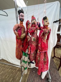 Lot of 4 Folk Art  Hanging Dolls