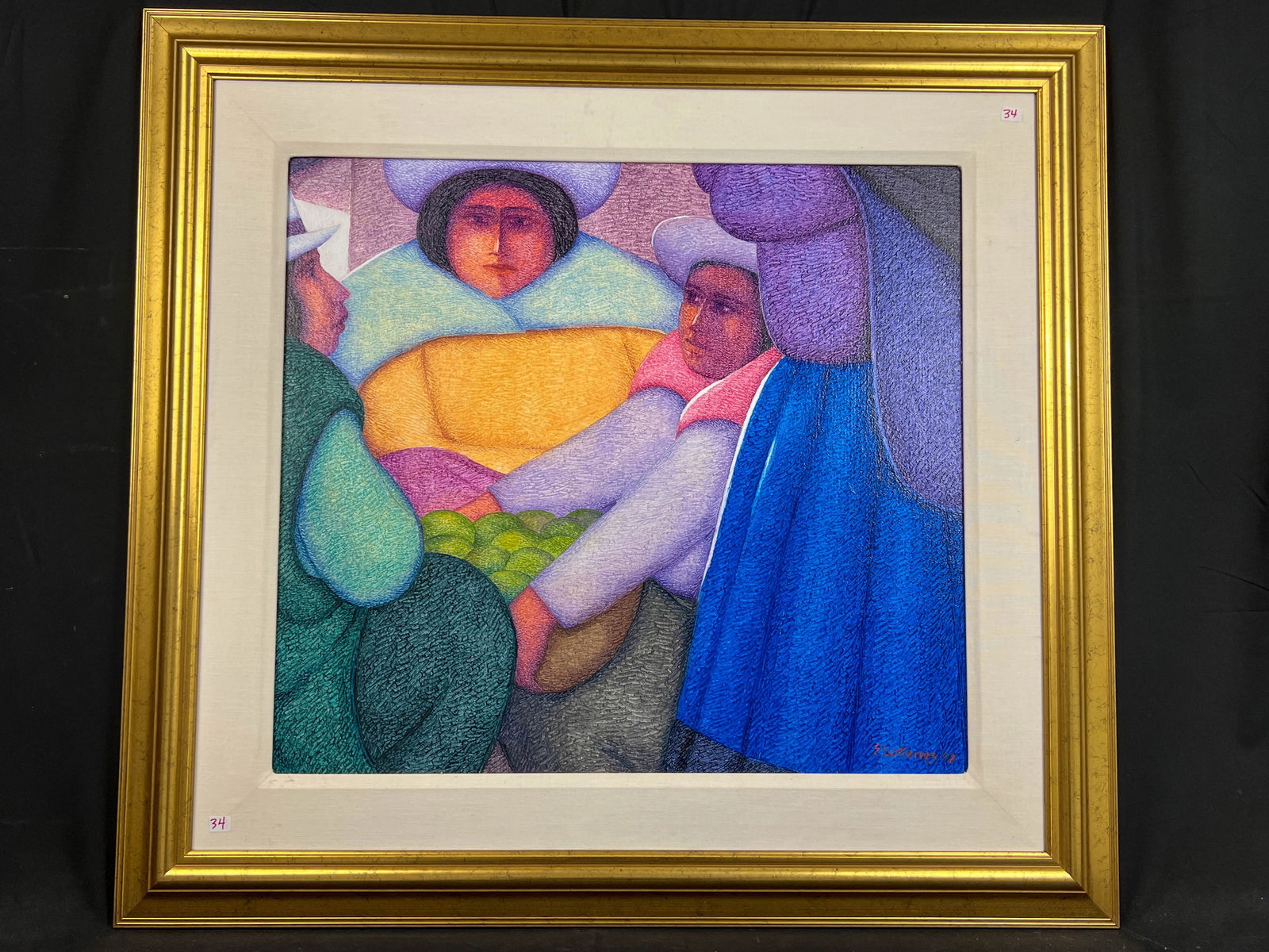Ernesto Gutierrez Painting Oil on Canvas of Mother and Child (1 of 6)