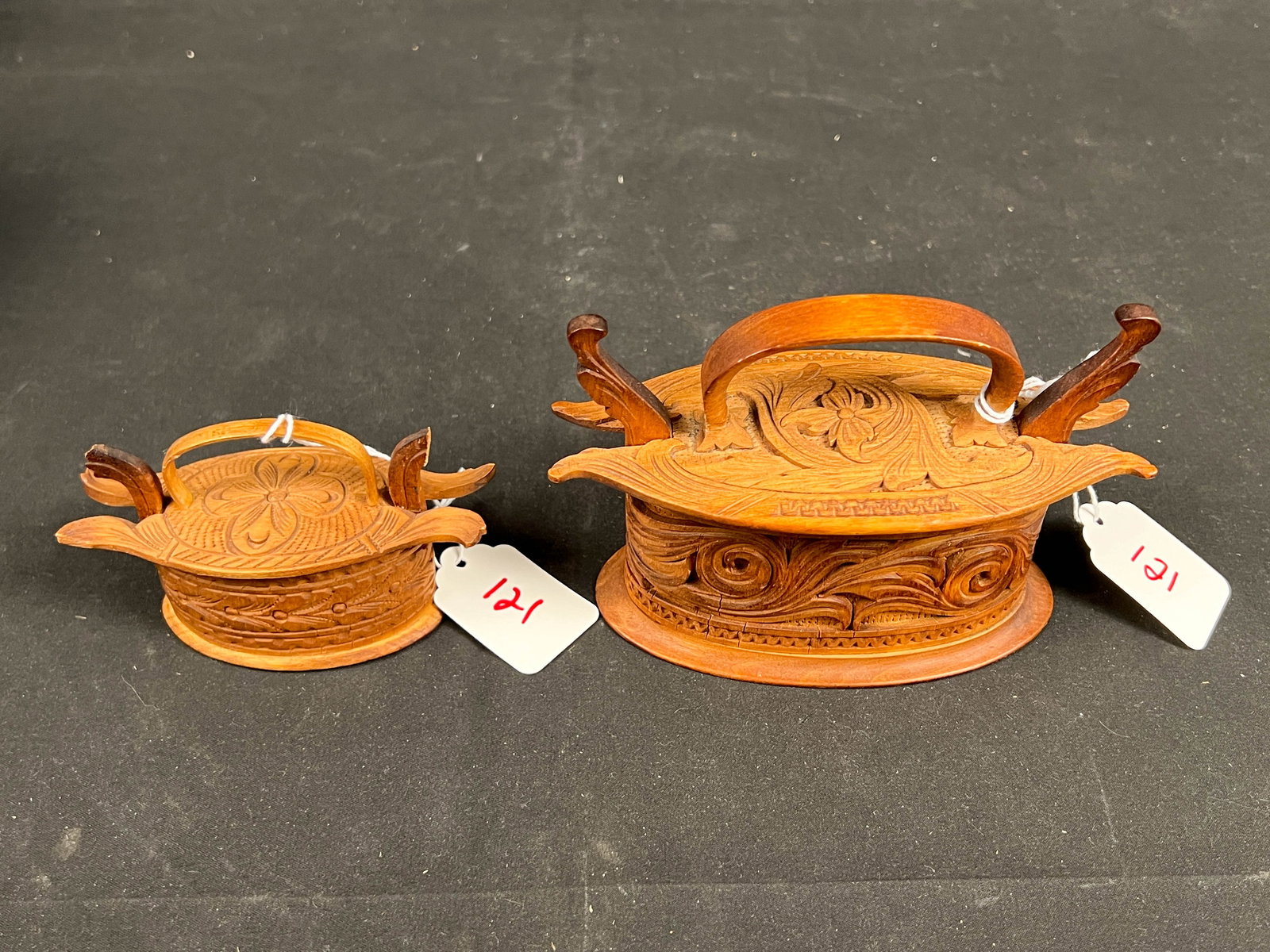 Norwegian Carved Tine Boxes (1 of 4)