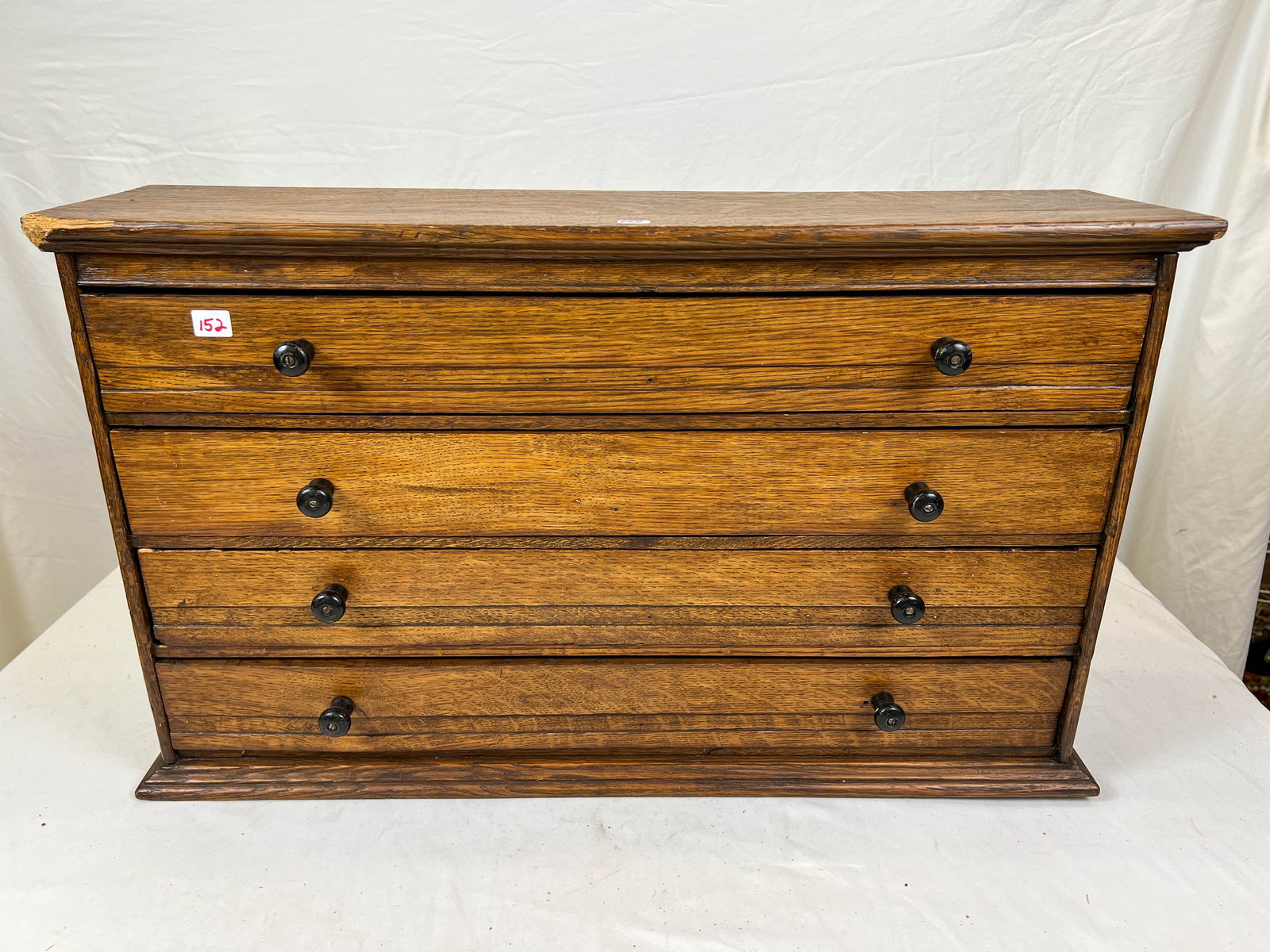 Oak 4 Drawer Ribbon Cabinet (1 of 10)