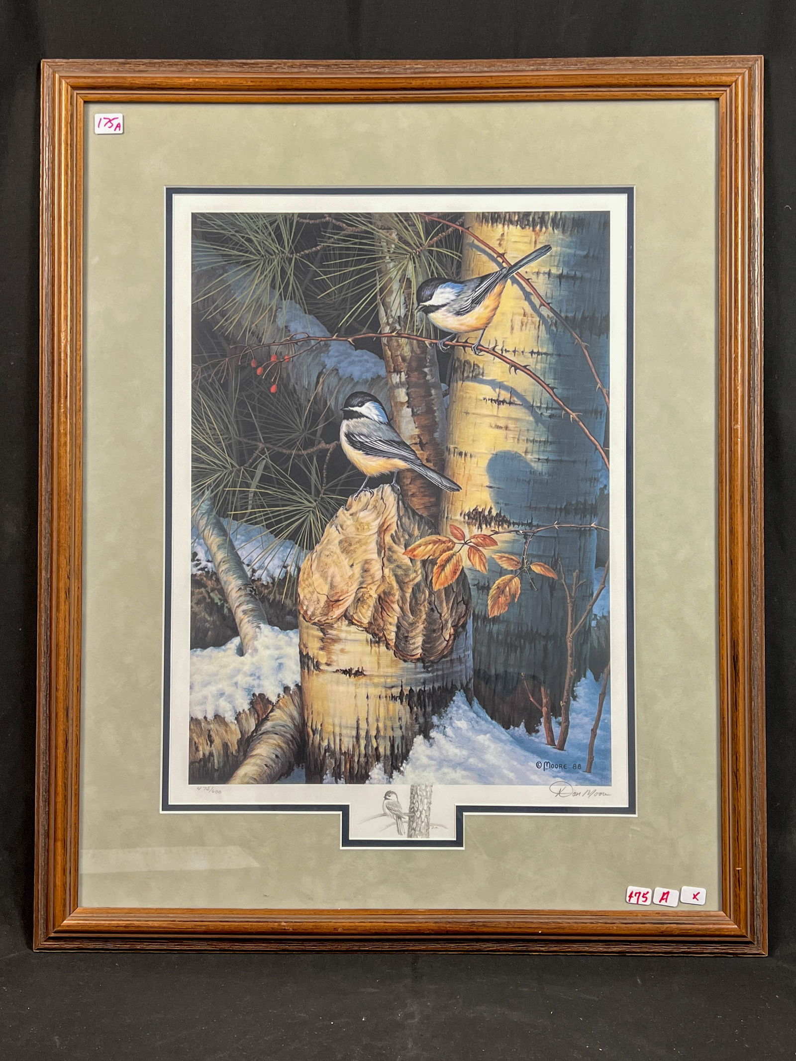 Moore Print of Chickadees (1 of 6)