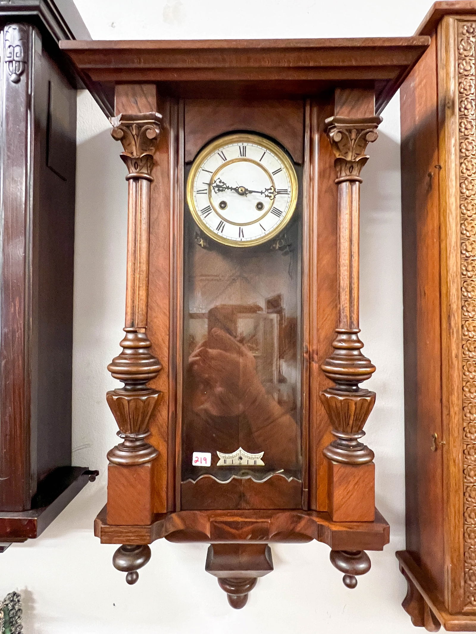 Beautiful Mahogany Wall Hung Vienna Regulator Clock-Original Case (1 of 2)