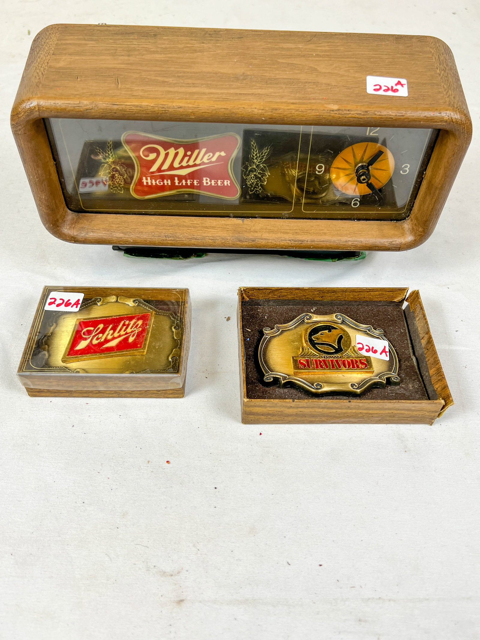 Miller Clock and Schlitz Belt Buckle (1 of 3)
