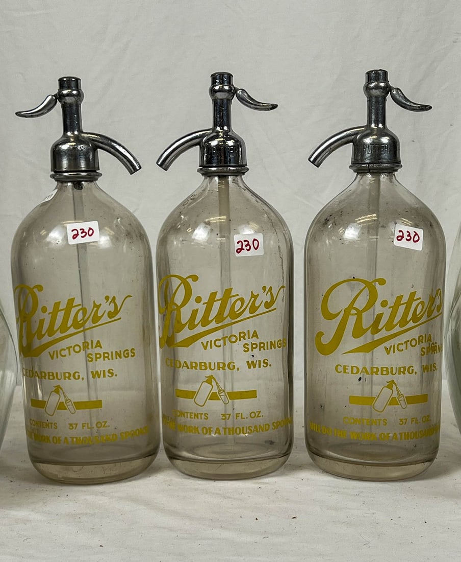 3 Vintage Ritter Seltzer Bottles (1 of 3)