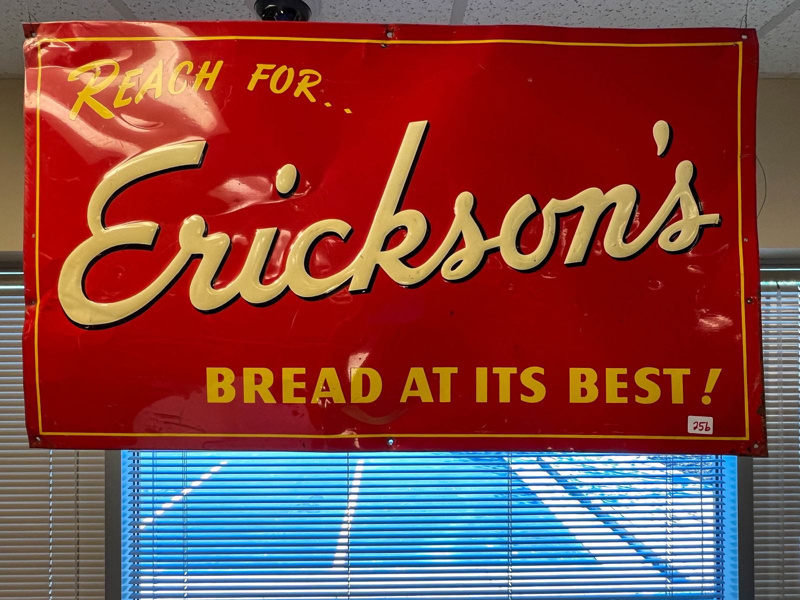 Vintage Erickson's Bread Embossed Tin Sign (1 of 1)