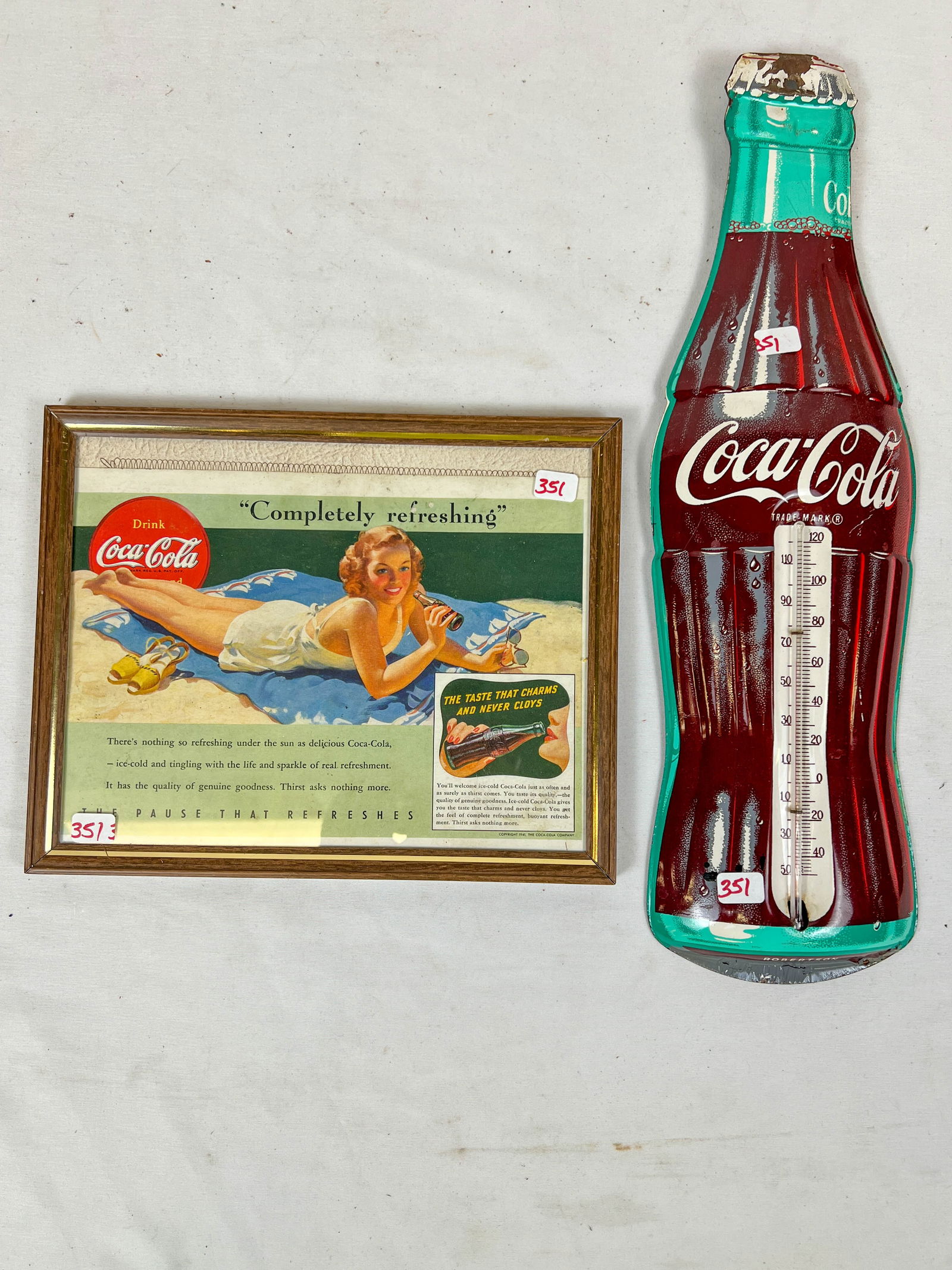 Coke Thermometer Tin by Robertson and Coca Cola Advertising Sign (1 of 2)