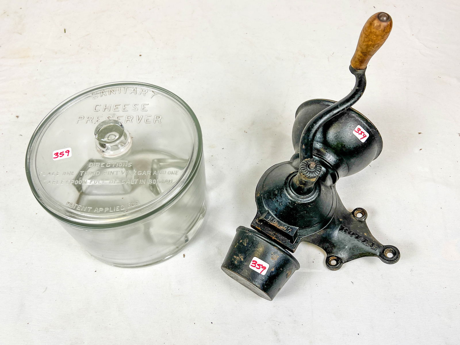 Royal Wall Mount Coffee Grinder and Sanitary Glass Cheese Preserver (1 of 4)