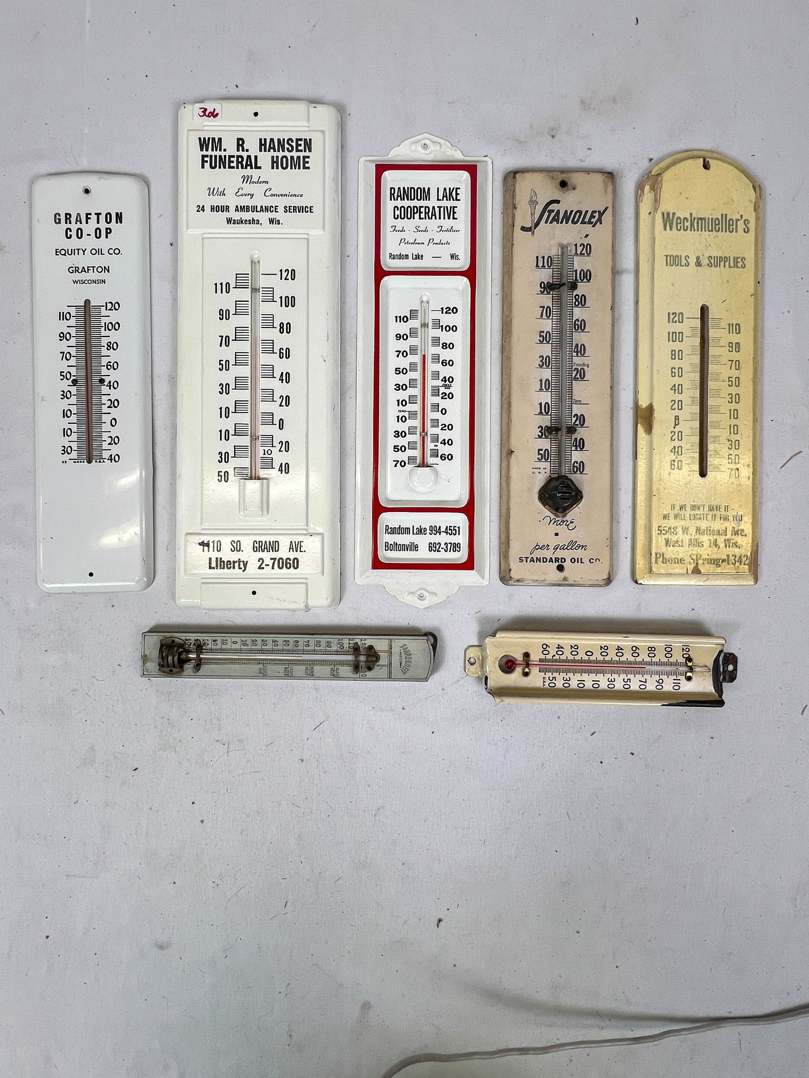 Large Group Advertising Thermometers, Wood and Metal (1 of 4)