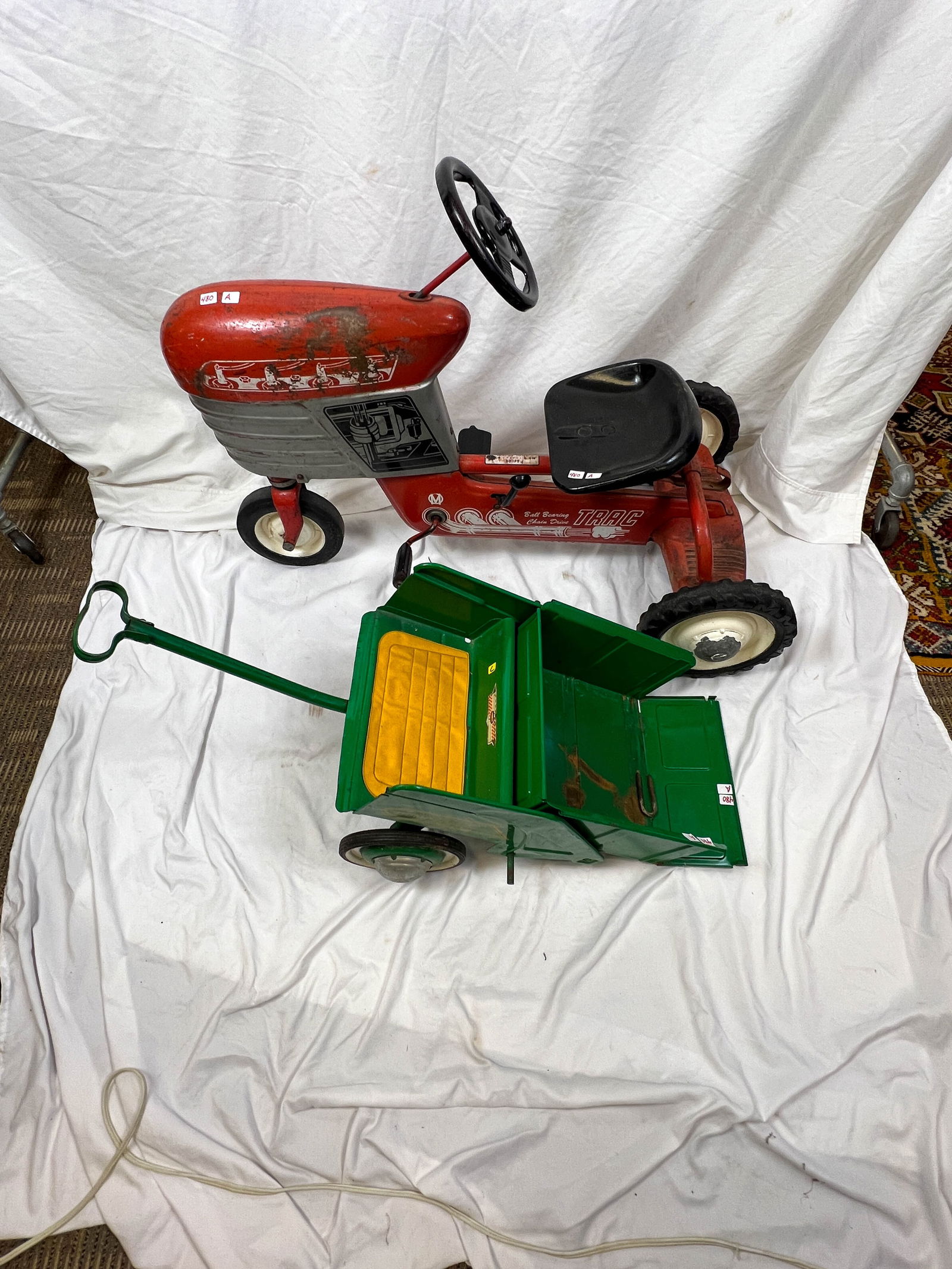 Trac Peddle Tractorball Bearing Chain Drive Along With Dump Cart Auction