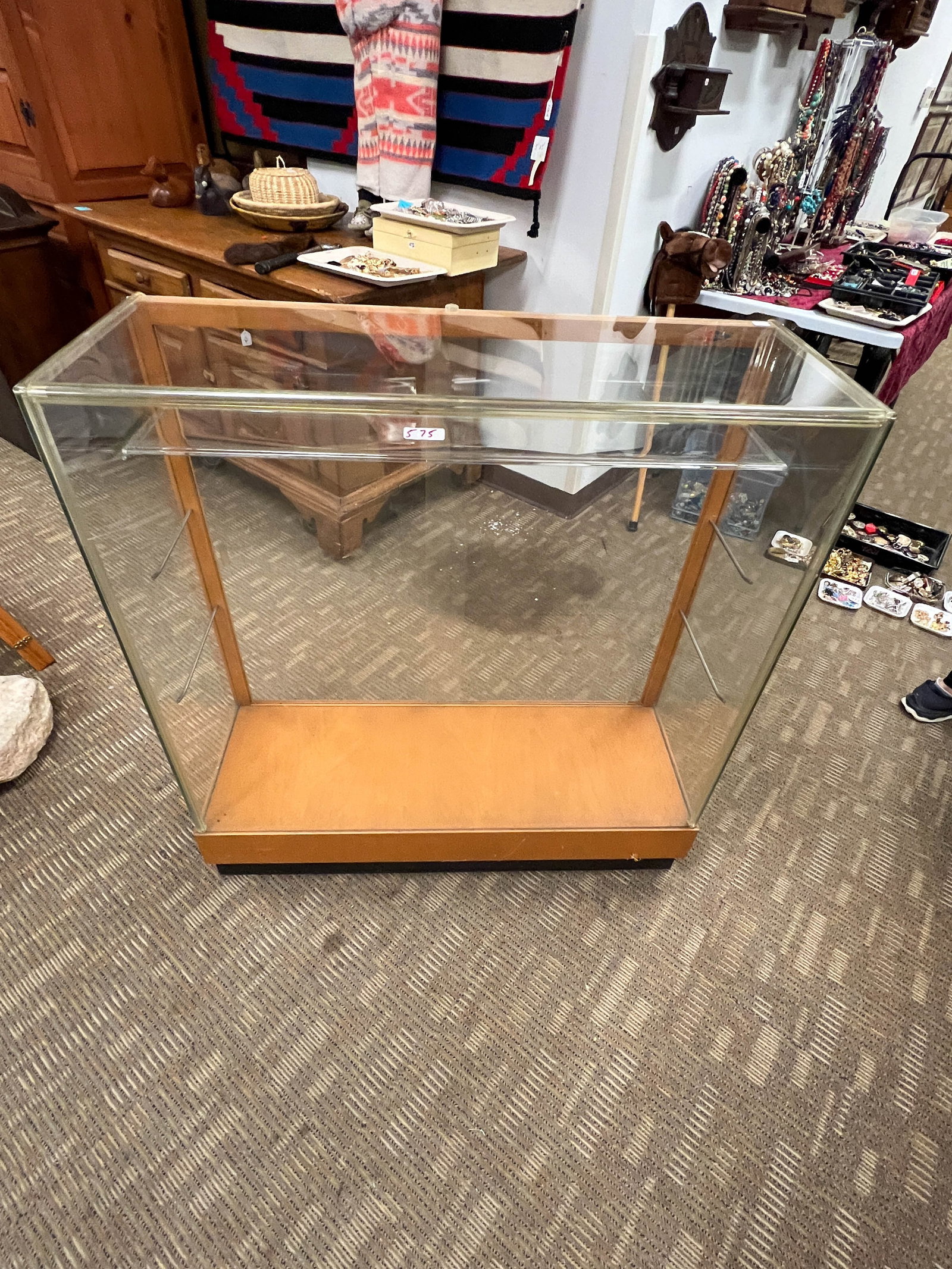 Maple and Glass 1930's Wood Store Display Cabinet (1 of 3)