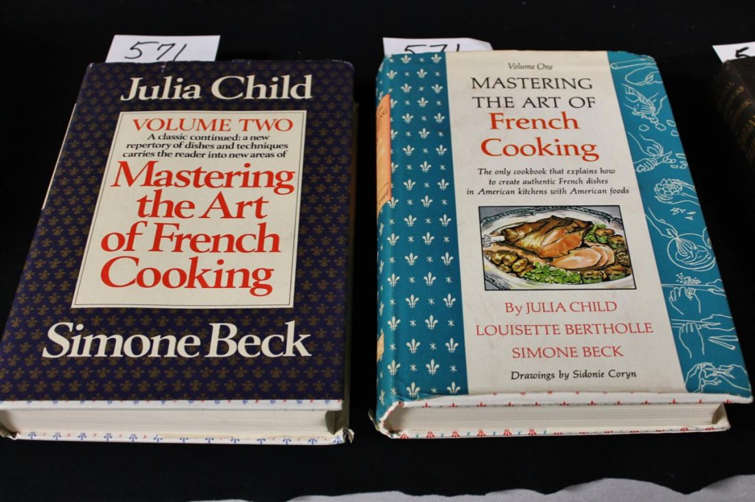 SIGNED 2 volume set of "Mastering the Art of Frenc: SIGNED 2 volume set of "Mastering the Art of French Cooking" by Julia Child. Published by Knopf. 1970 &1971. Each book is hand signed by Julia Child herself. Great gift for that special cook in your l