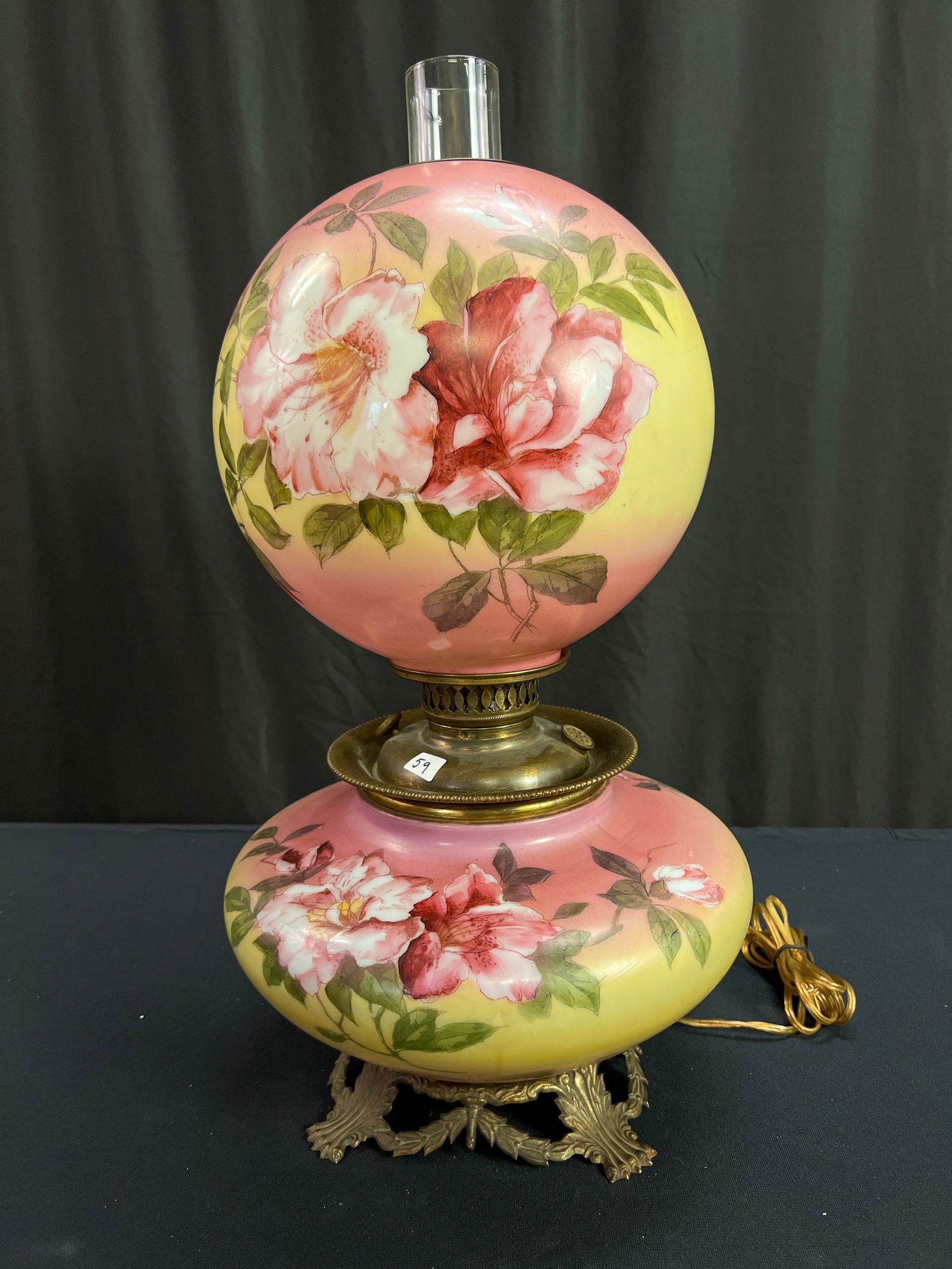 Hand Painted Burmese Colored Gone w/ The Wind Lamp, Electrified (1 of 9)