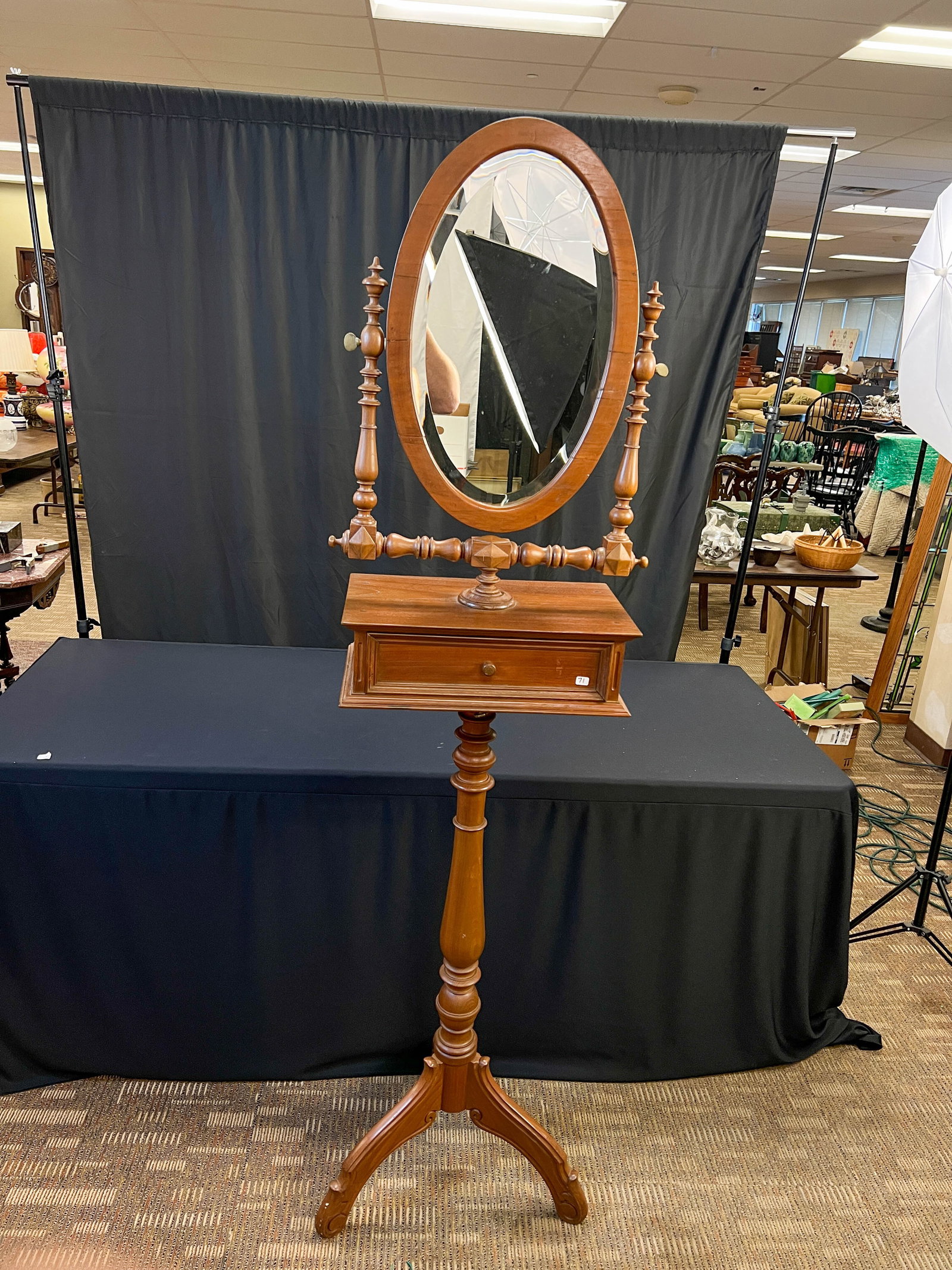 Walnut Floor Standing Shaving Stand c. 1860-70 (1 of 9)