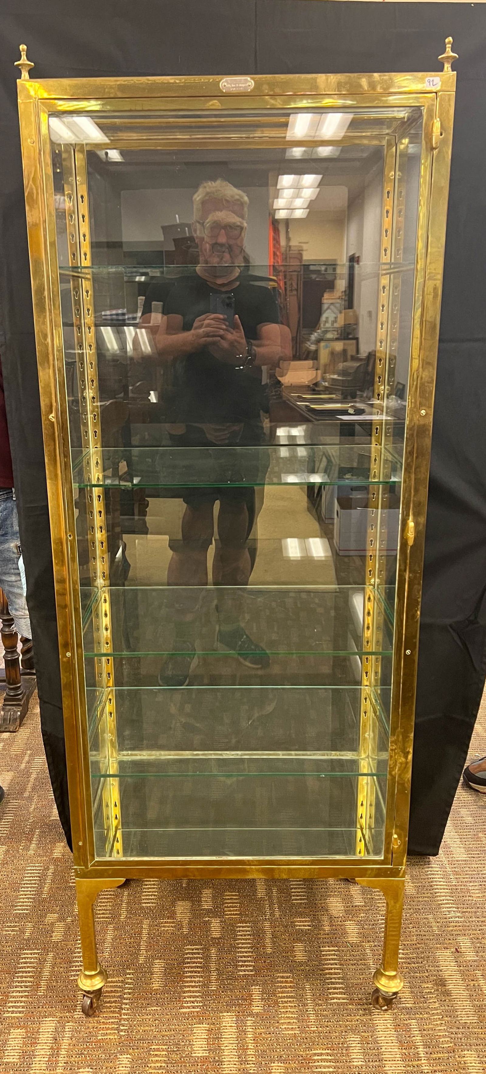 Brass Turn of Century French Display Cabinet (1 of 10)