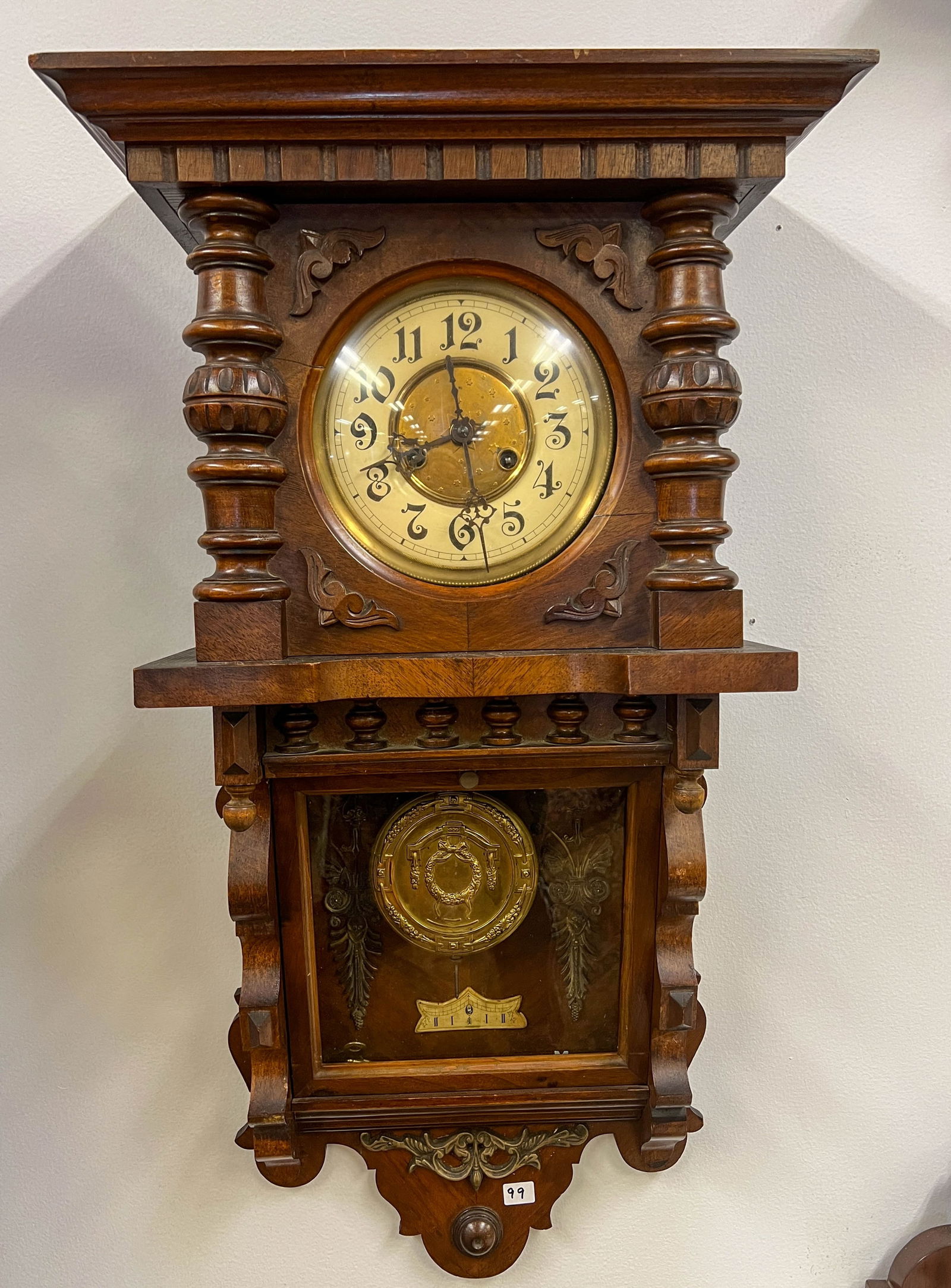Ornate Walnut Vienna Regulator Clock C. 1880s (1 of 10)