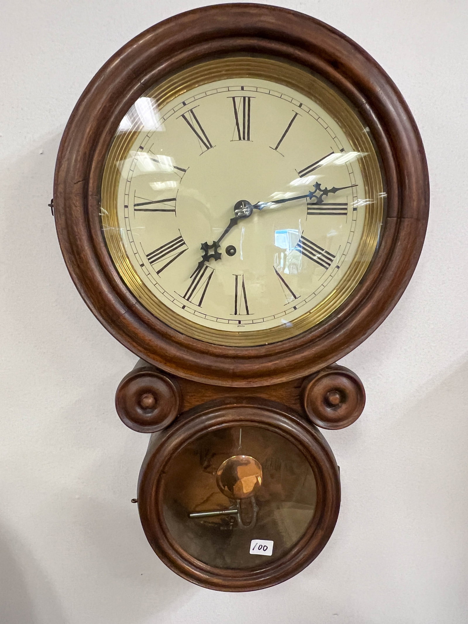 Ingraham Walnut Figure 8 Wall Clock C. 1860 (1 of 6)