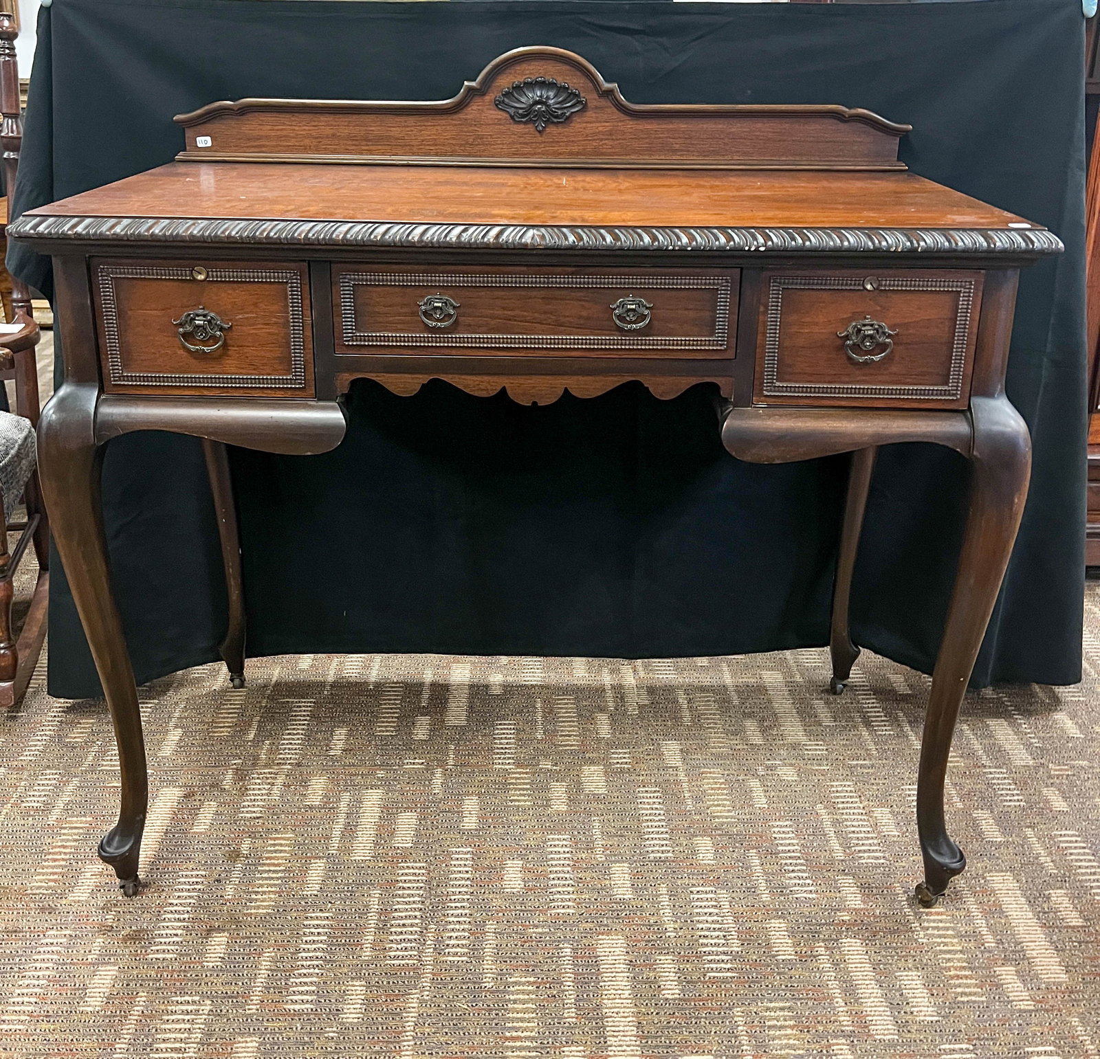 Walnut Queen Anne Style Desk C. 1915 (1 of 8)