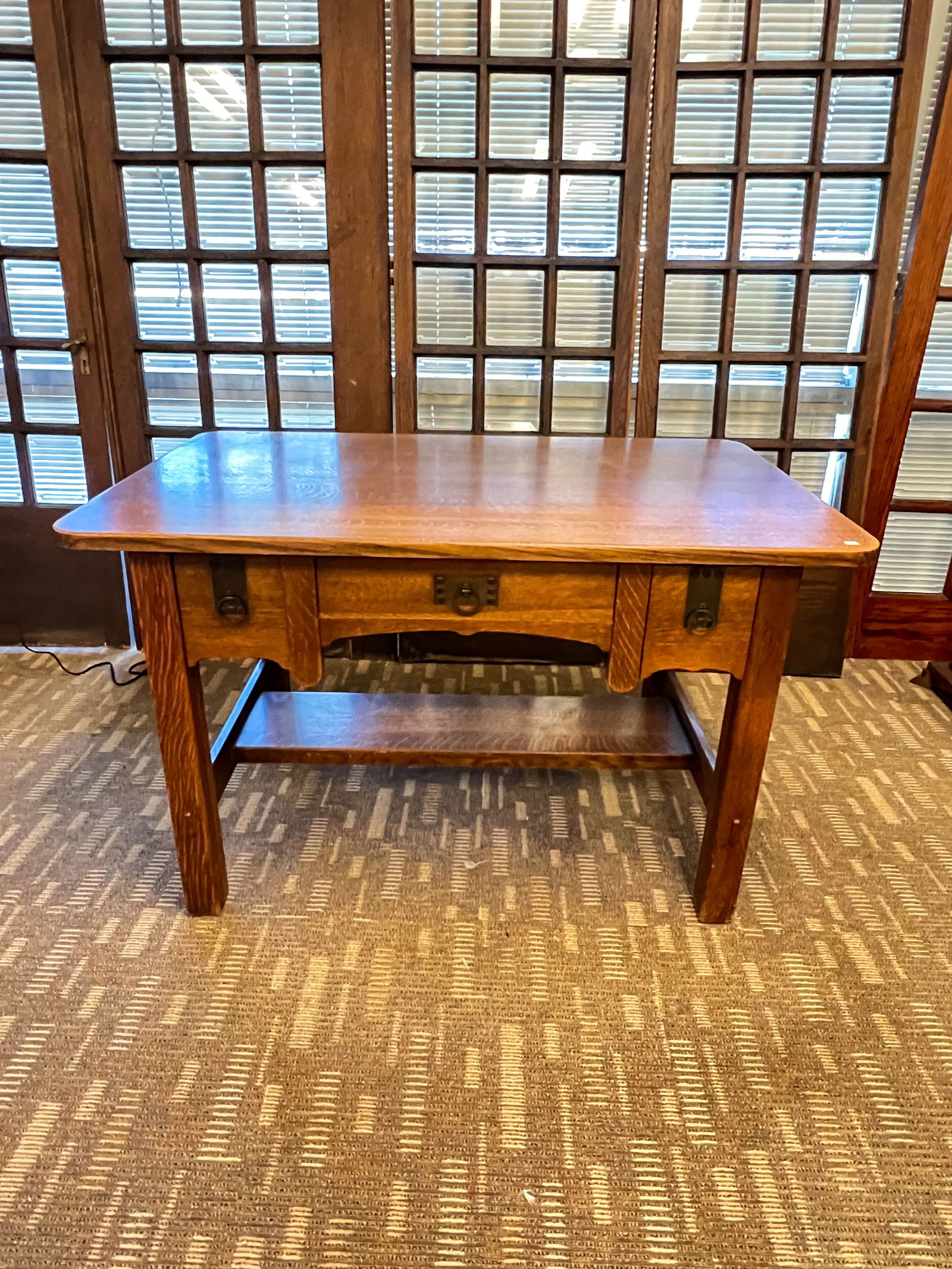 Arts and Crafts Imperial Co. 3 Drawer Oak Desk (1 of 15)