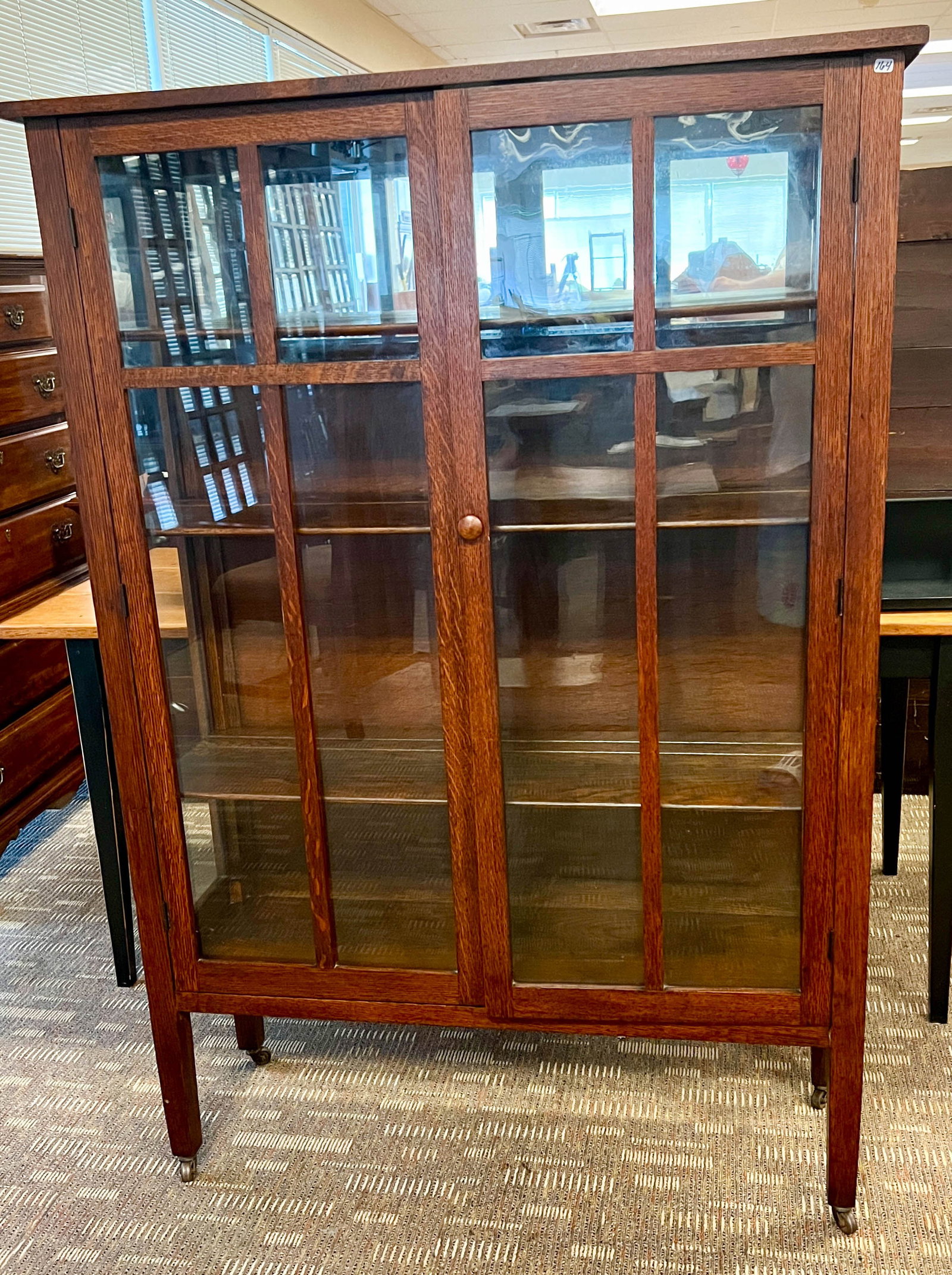 Arts and Crafts Mirrored Bookcase (1 of 7)