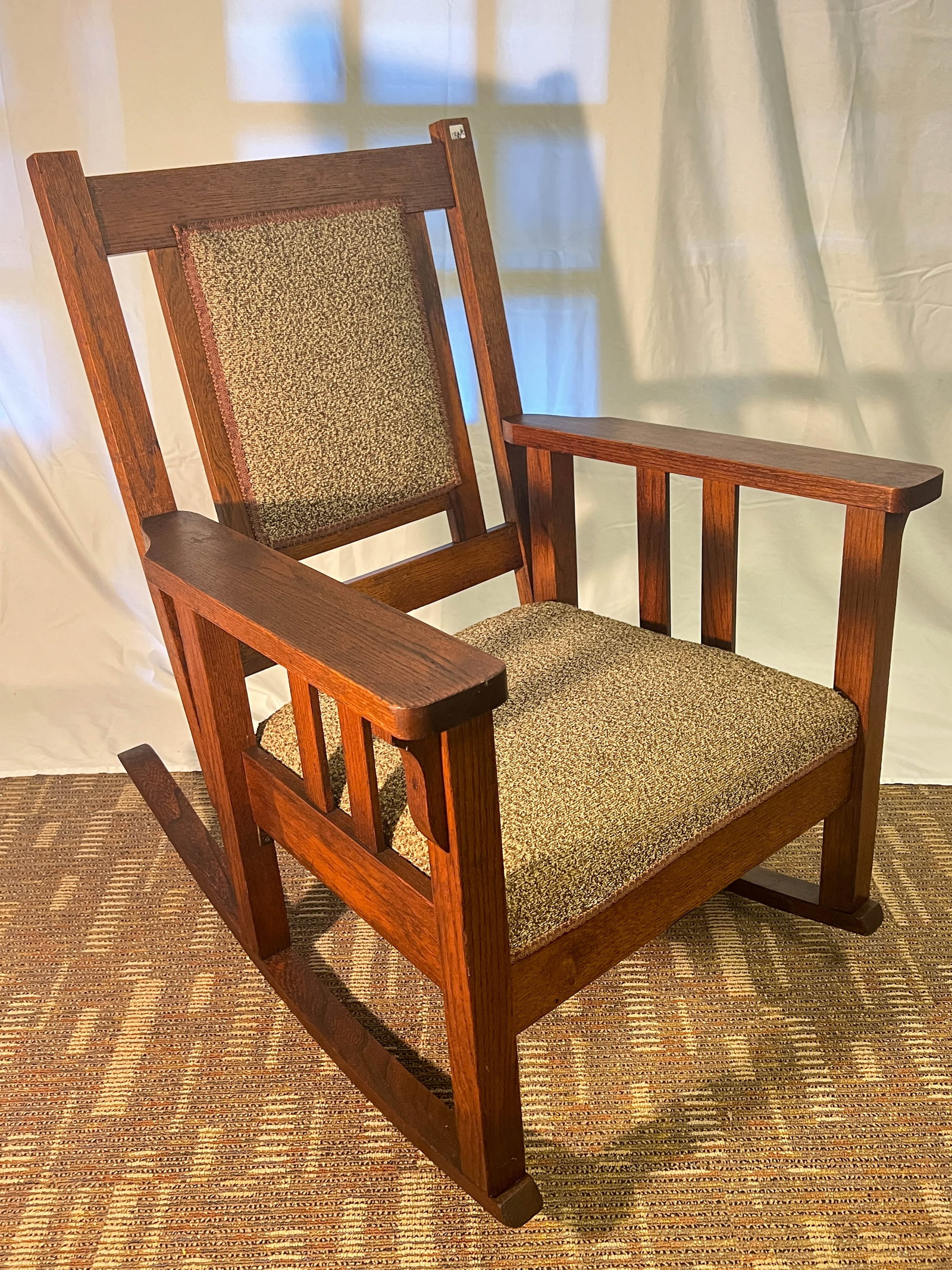 Mission Oak Upholstered Rocking Chair (1 of 6)