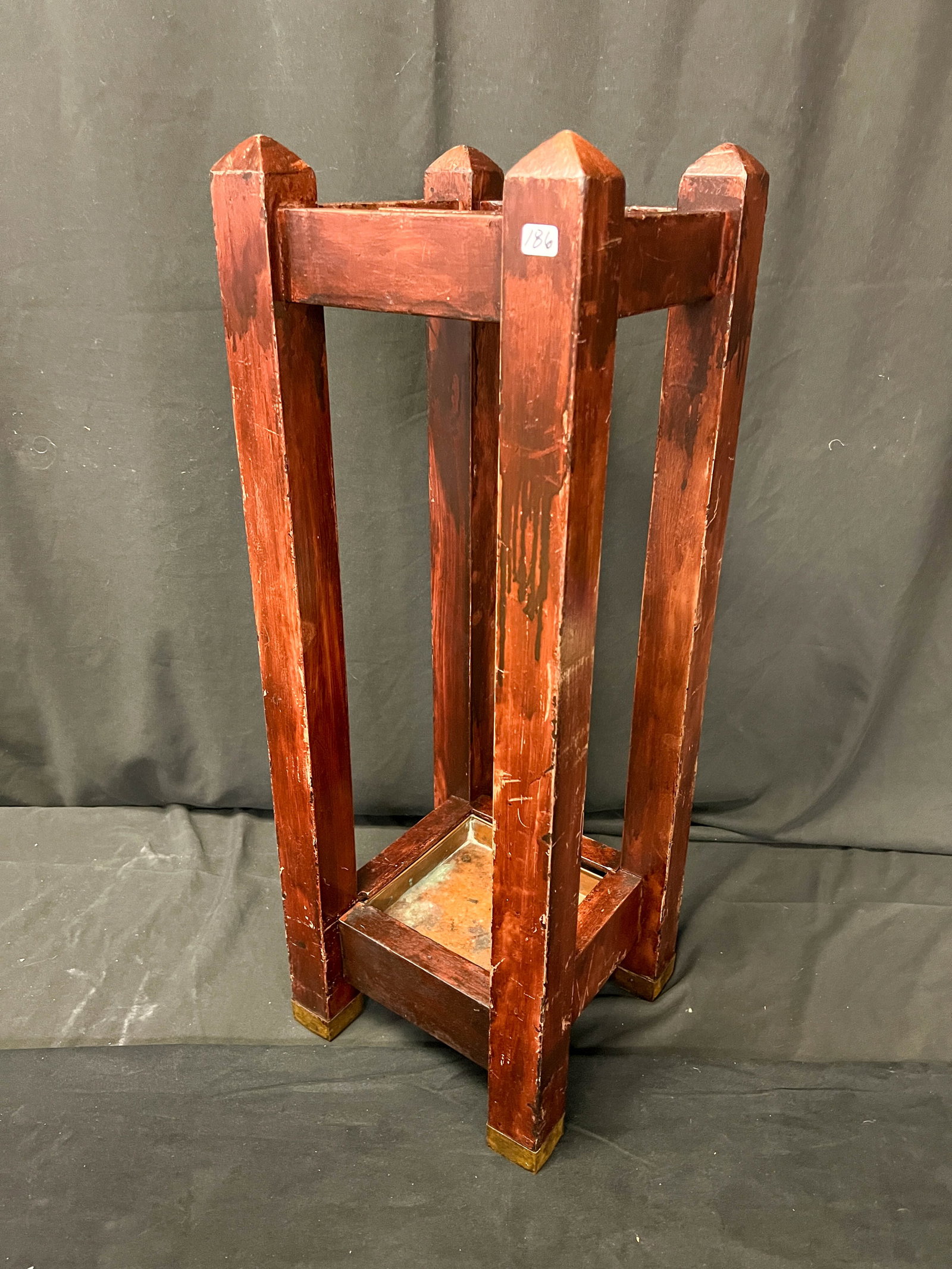 Arts and Crafts Oak Umbrella Stand (1 of 6)