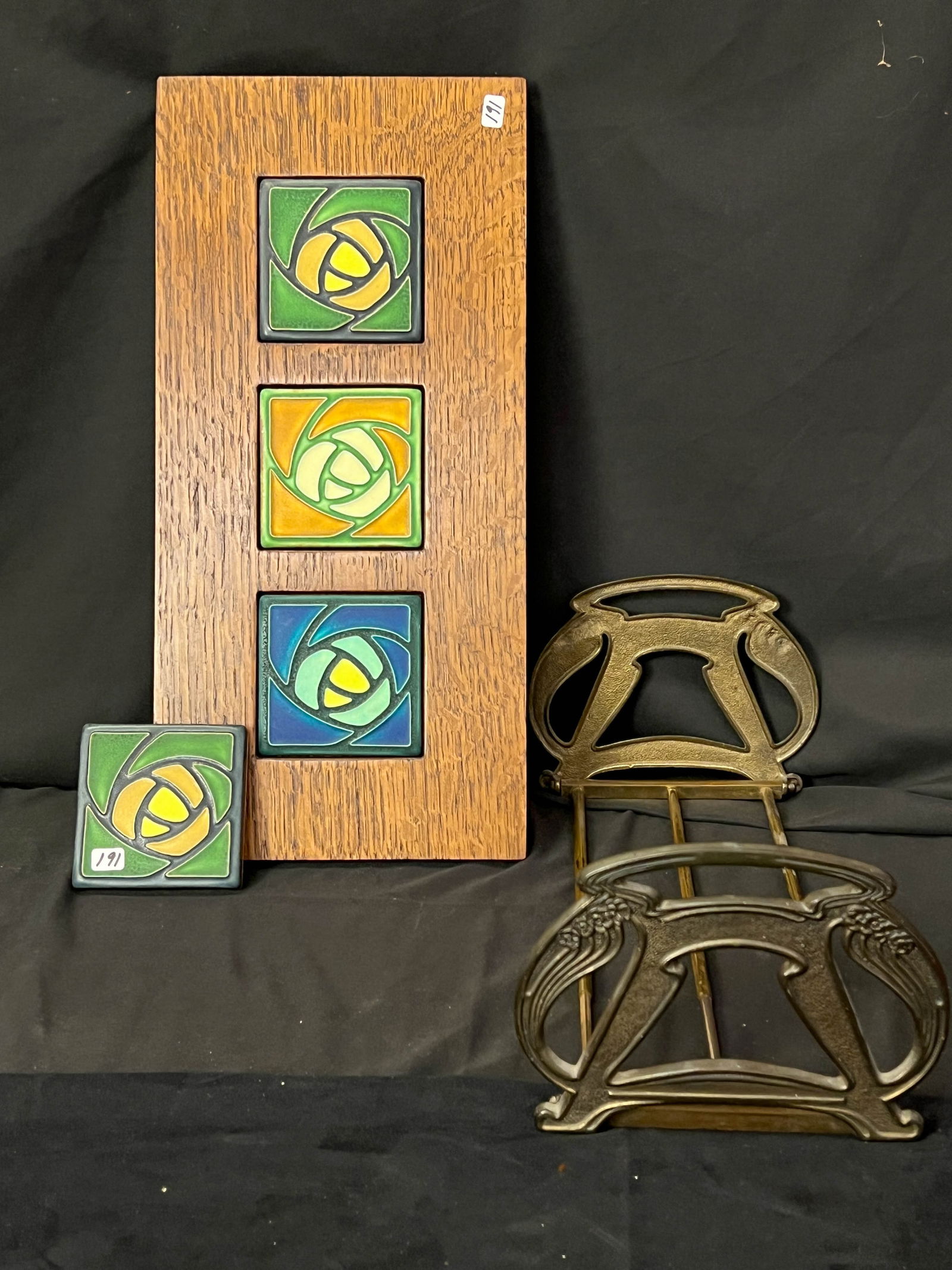 Motawi Tiles in Frame, Single Tile, And Brass Book holder (1 of 13)