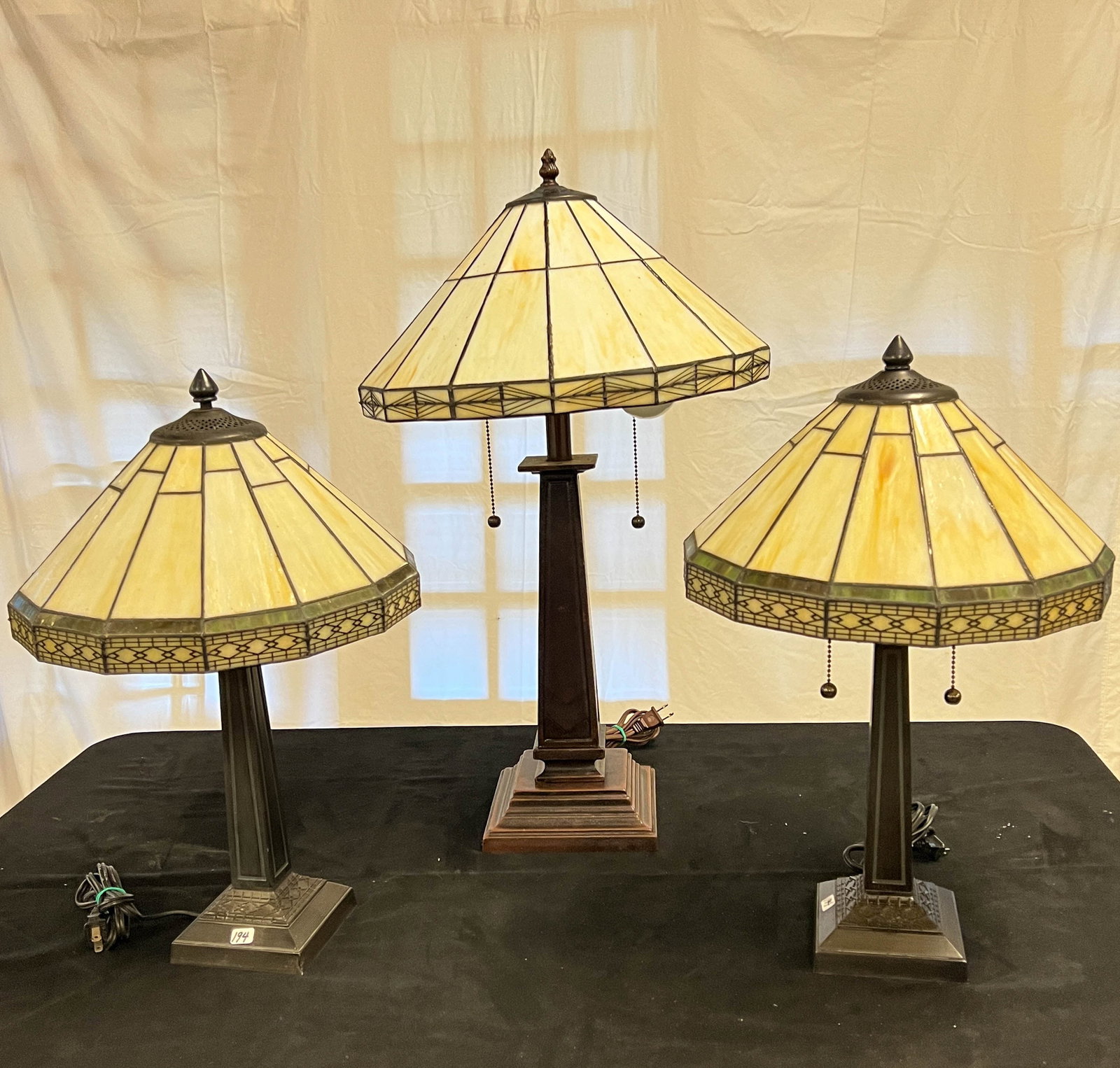 3 Arts and Crafts Style Stained Glass Lamps (1 of 13)