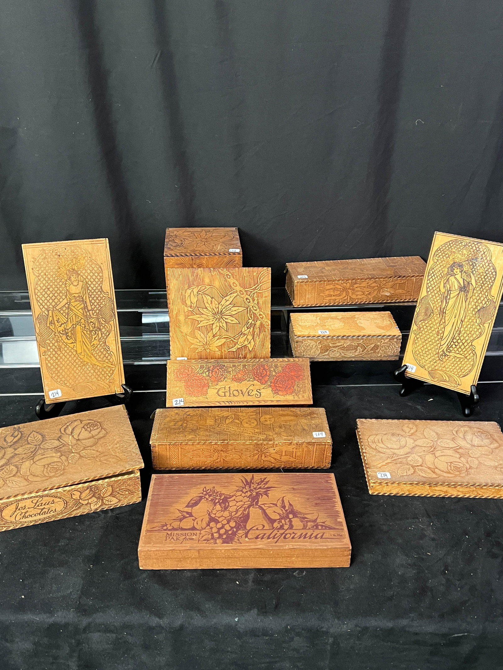 Folk Art Group of Pyrography and Advertising c.1900-1920 (1 of 11)