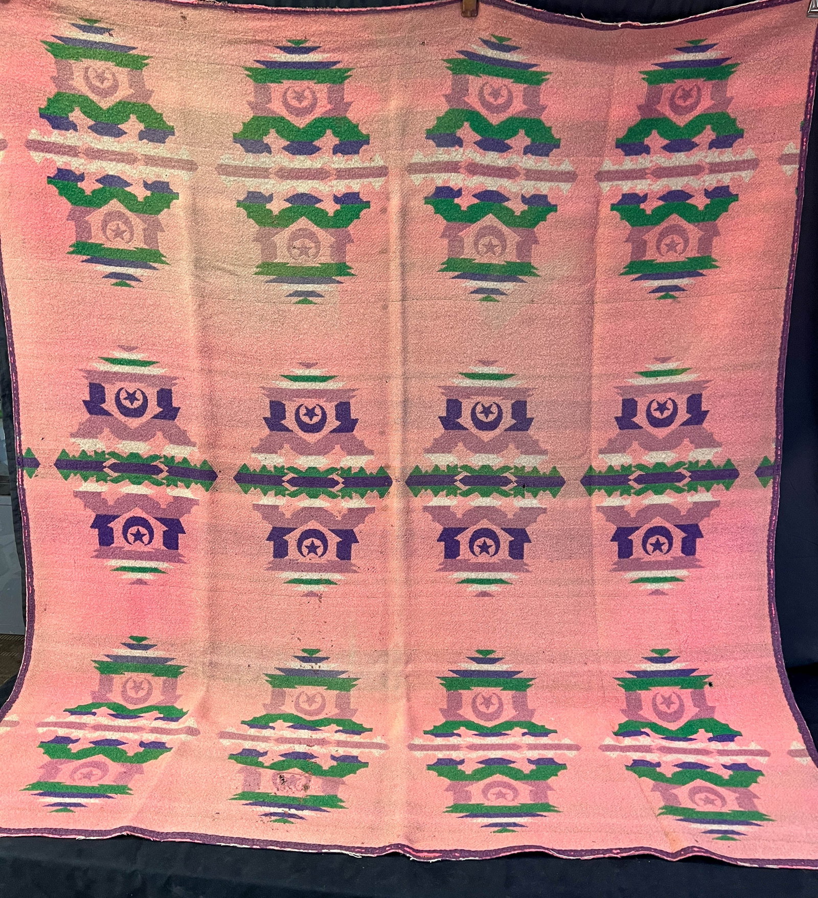 Early Racine Woolen Mills Wool Indian Trading Blanket c. 1900 (1 of 9)
