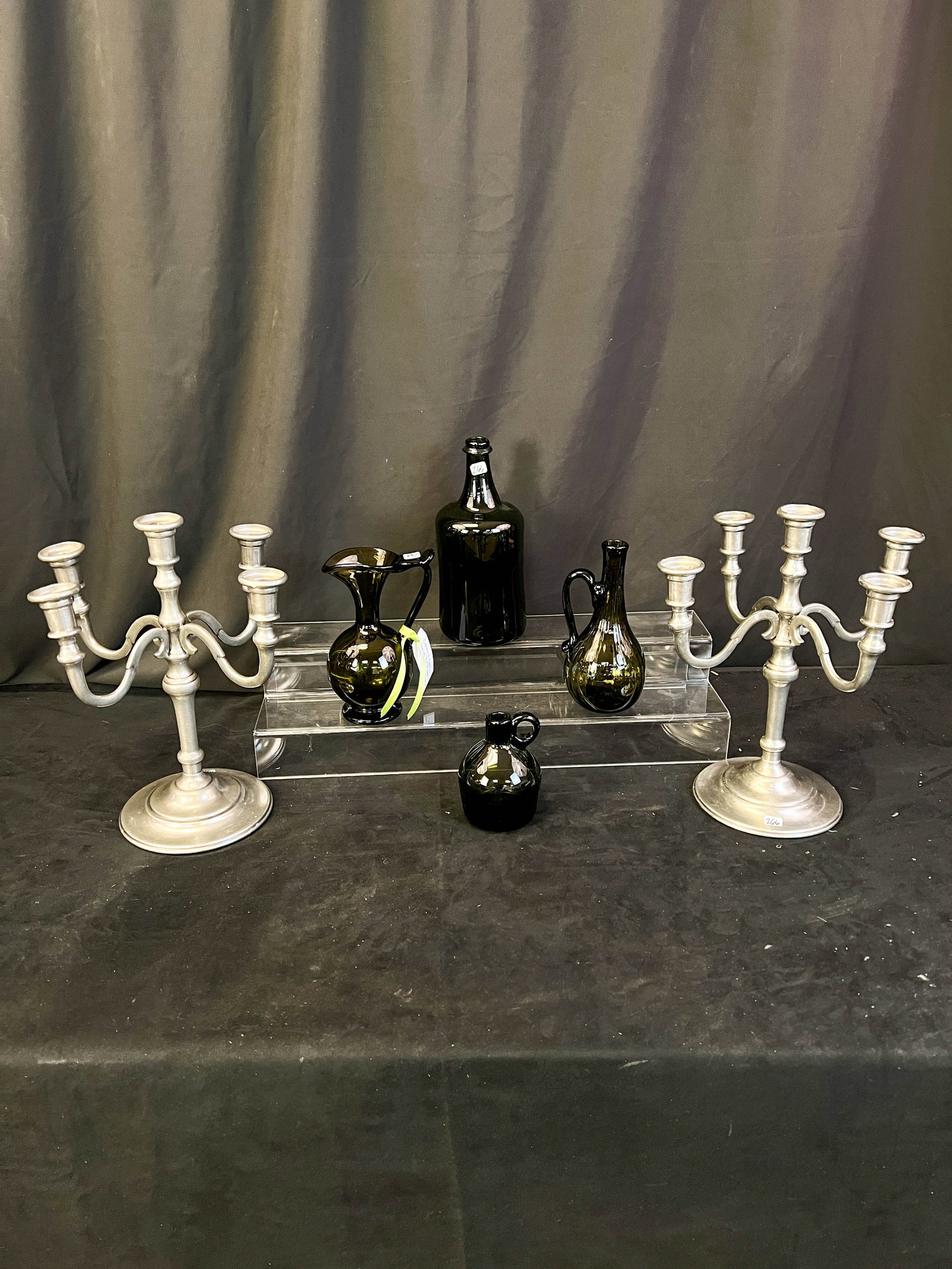 Colonial Group, Pewter Candelabras, Williamsburg Hand Blown Glass (1 of 10)