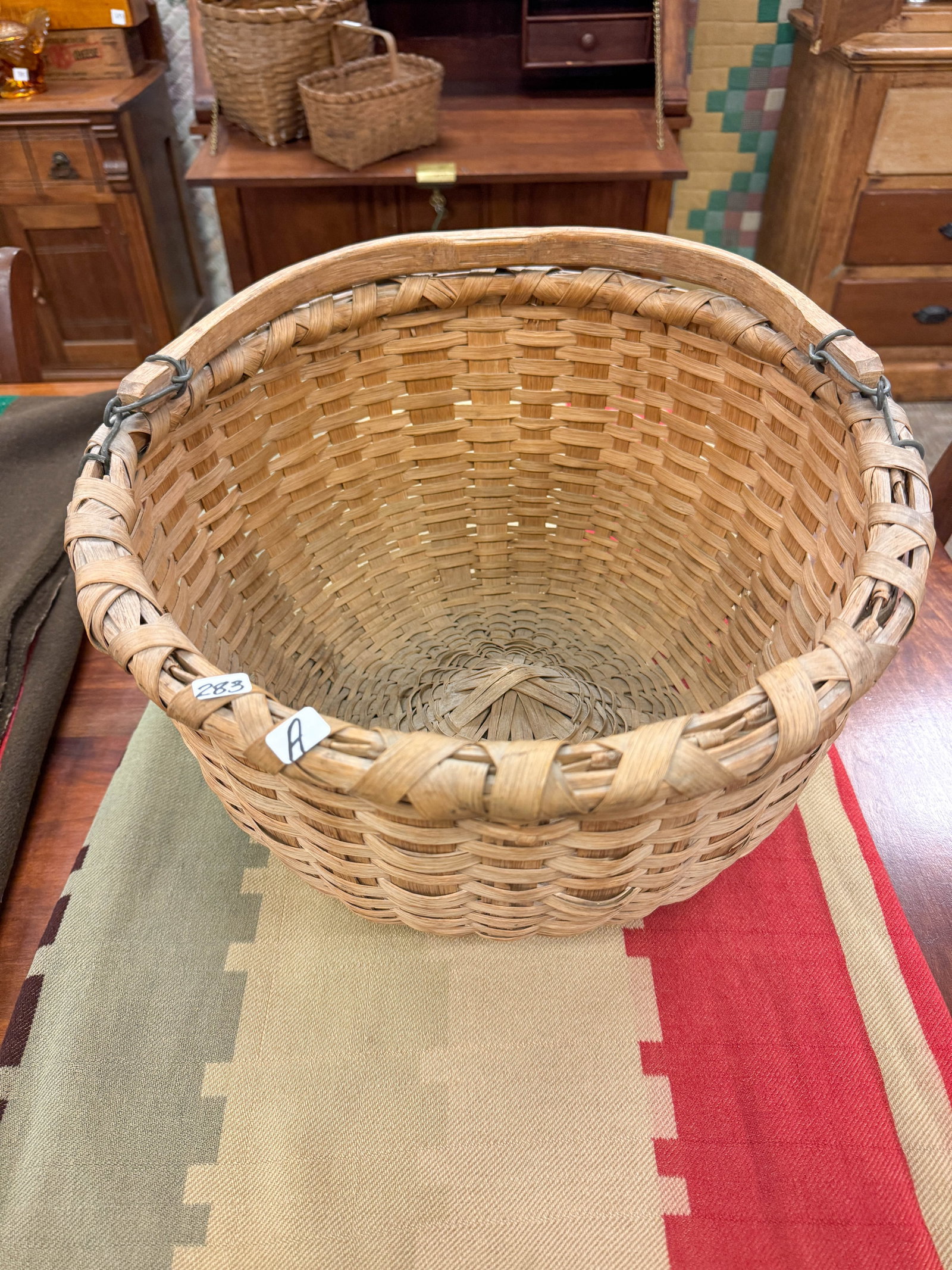 Antique Eastern Bailed Handled Basket (1 of 4)