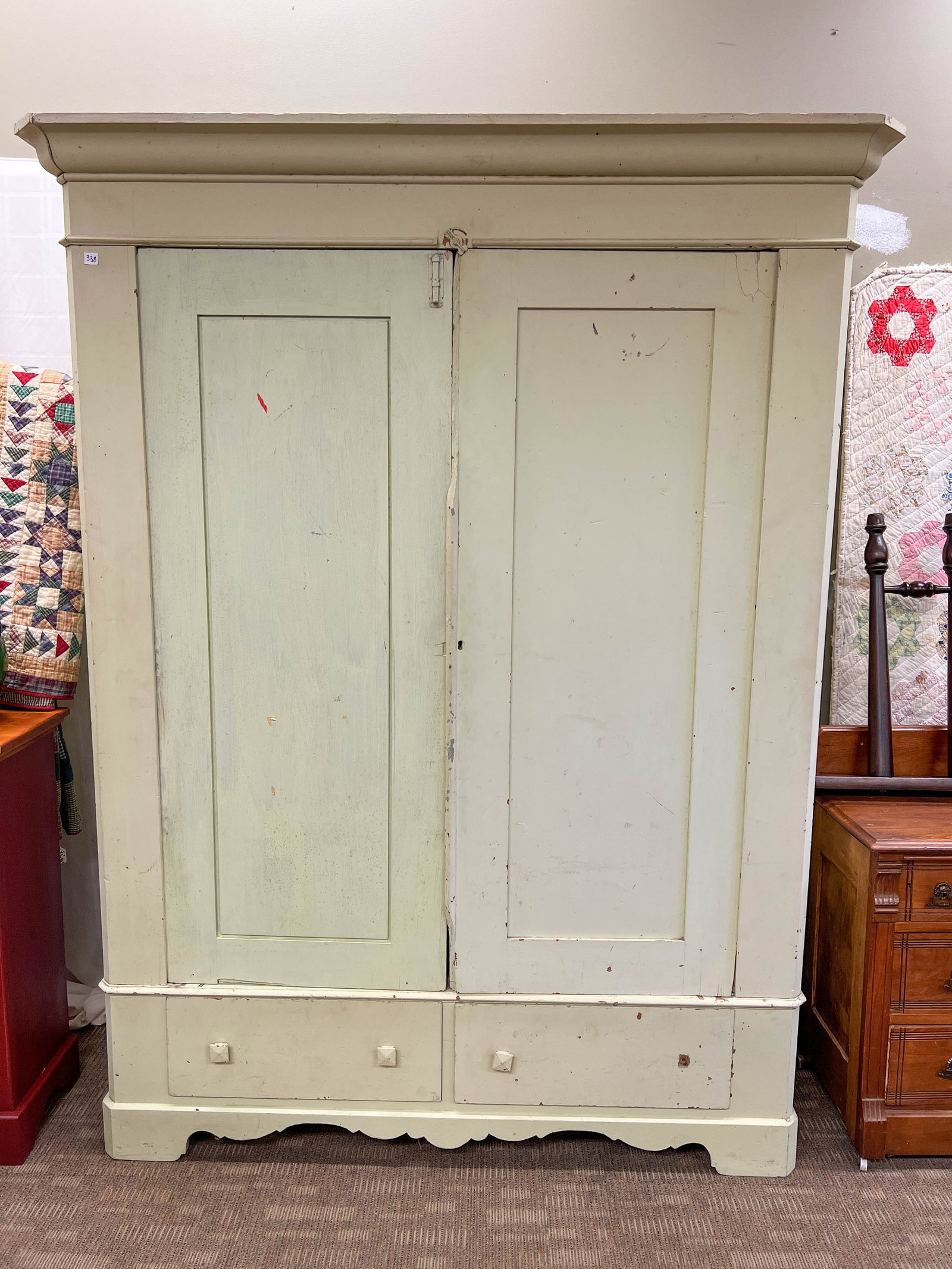 Wisconsin Made Double Door Knock apart Wardrobe 1840-1850 (1 of 9)