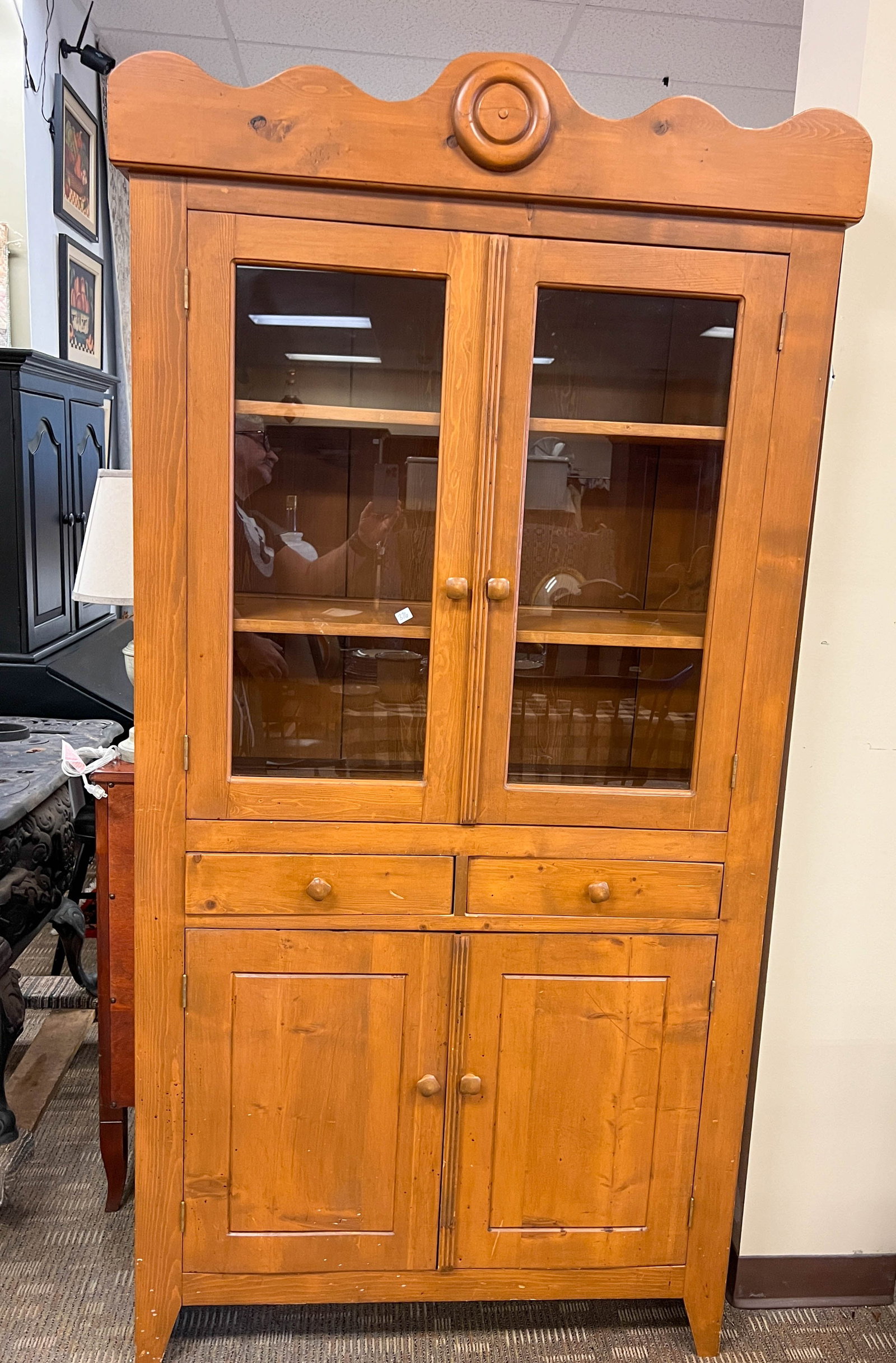 Coutry Triple Drawer pine Cupboard w/ Drawers (1 of 6)