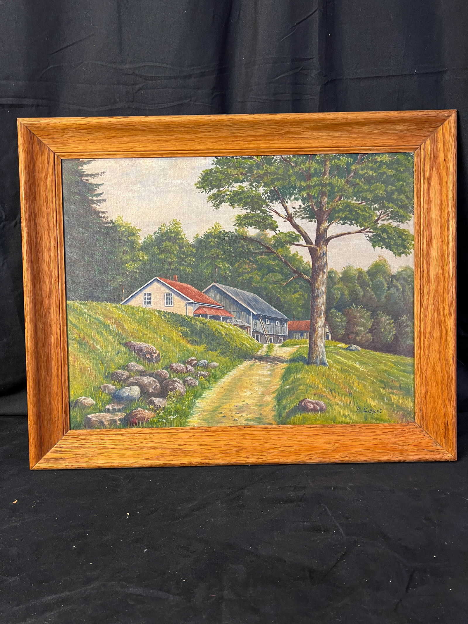 Oil on Canvas of Wyoming Scene by F. Eckert (1 of 5)