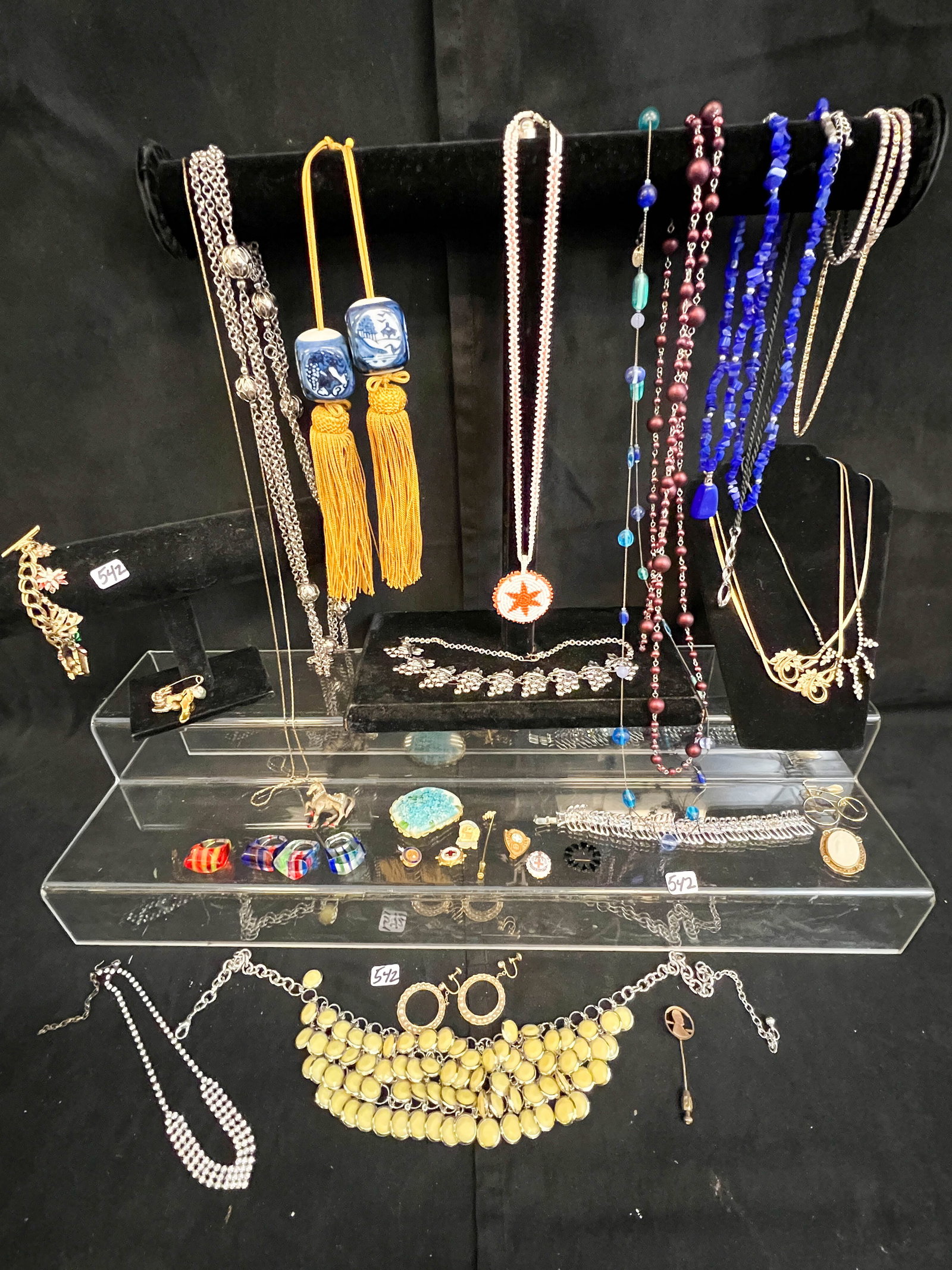 Large Group of Costume Jewelry, Necklaces, Brooches, More! (1 of 9)