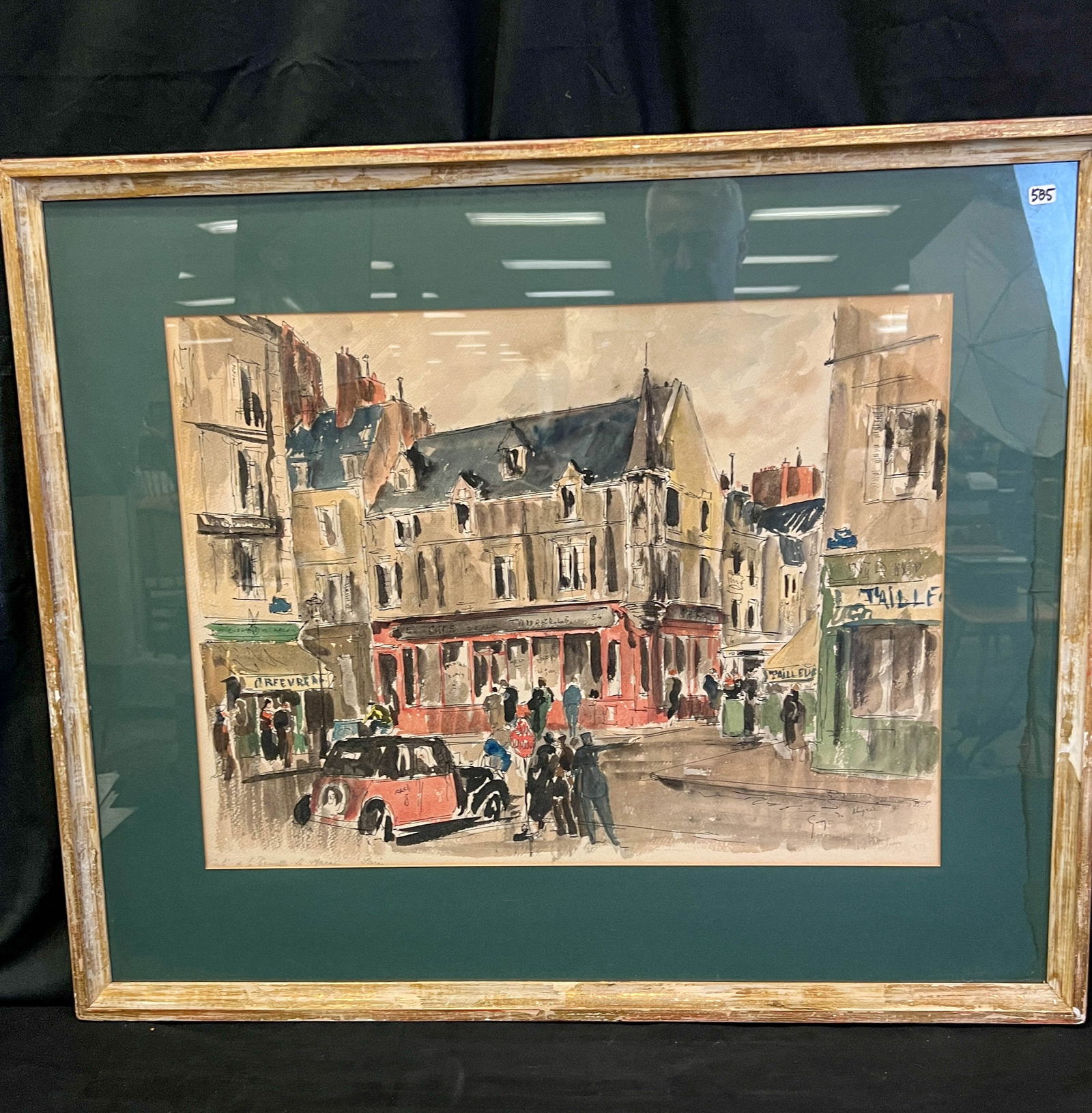 Guy De Neyrac Watercolor of French Street Scene C. 1940 (1 of 9)