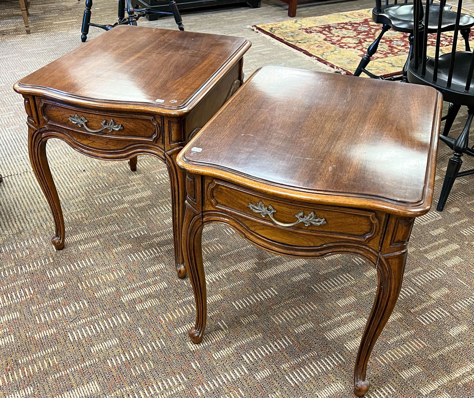 Pair of French Provincial Mahogany End Tables (1 of 5)