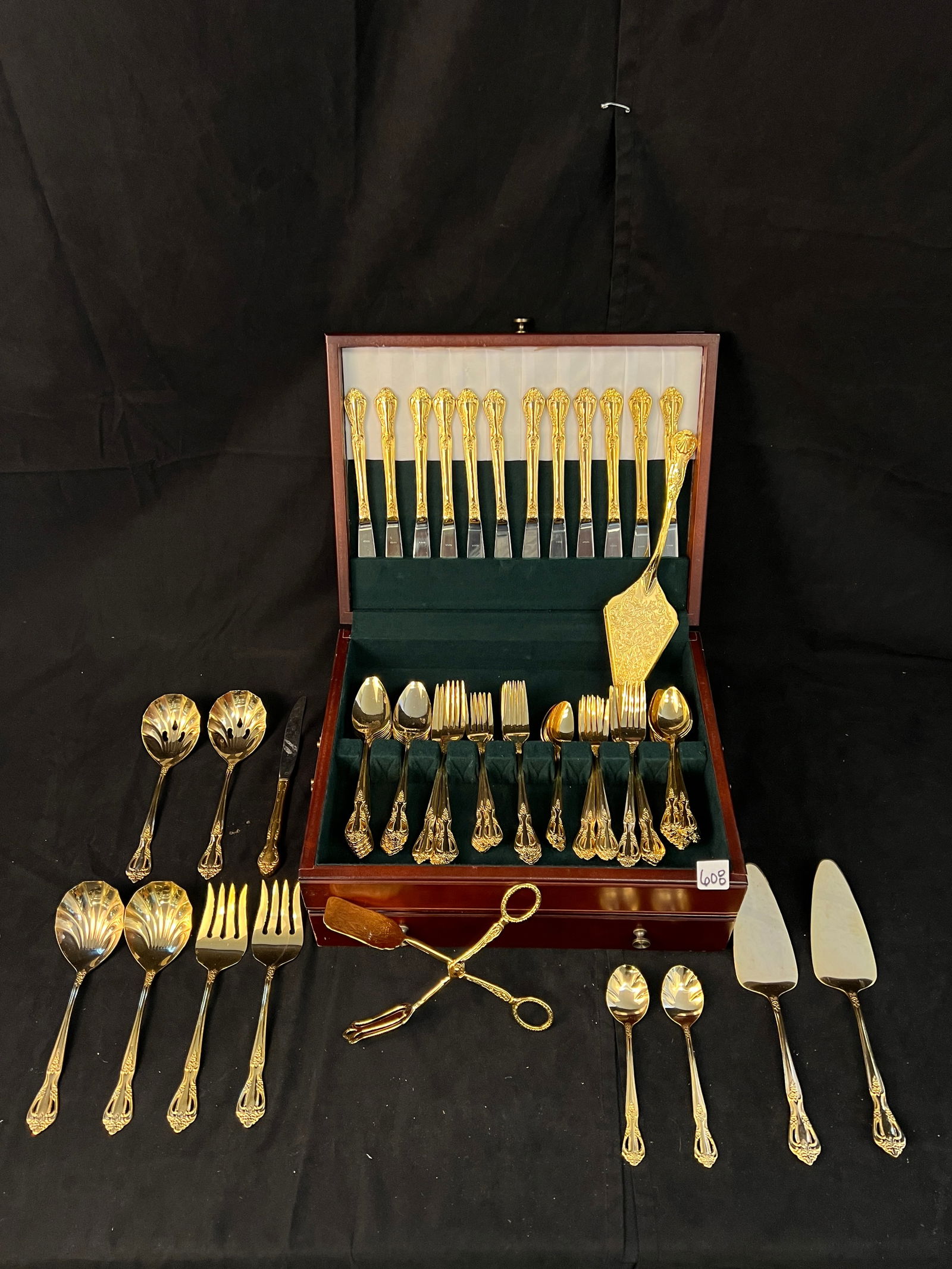 Mid Century Gold Plated Service for 16 Flatware in Box (1 of 7)