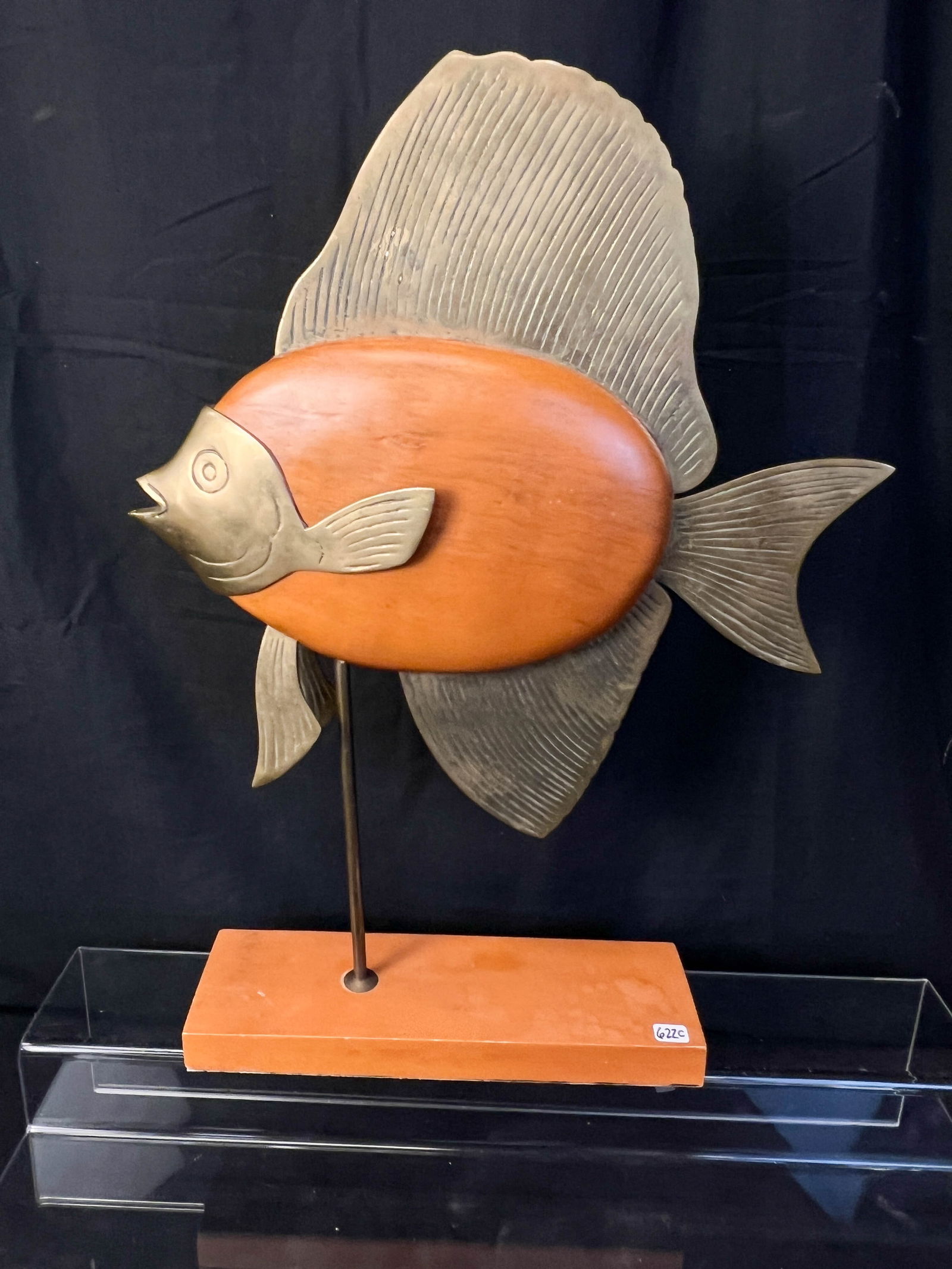MCM Frederick Cooper Wood Angelfish Fish Sculpture (1 of 4)