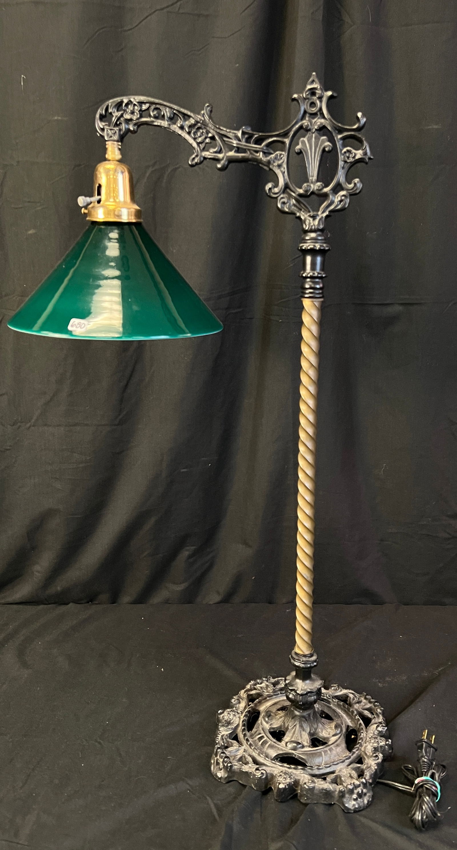 Edwardian table lamp with fancy iron Base (1 of 4)