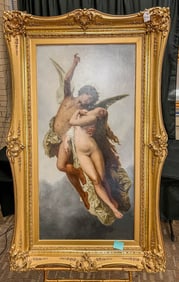 Frank Enders Victorian Oil on Canvas in Gilded Period Frame